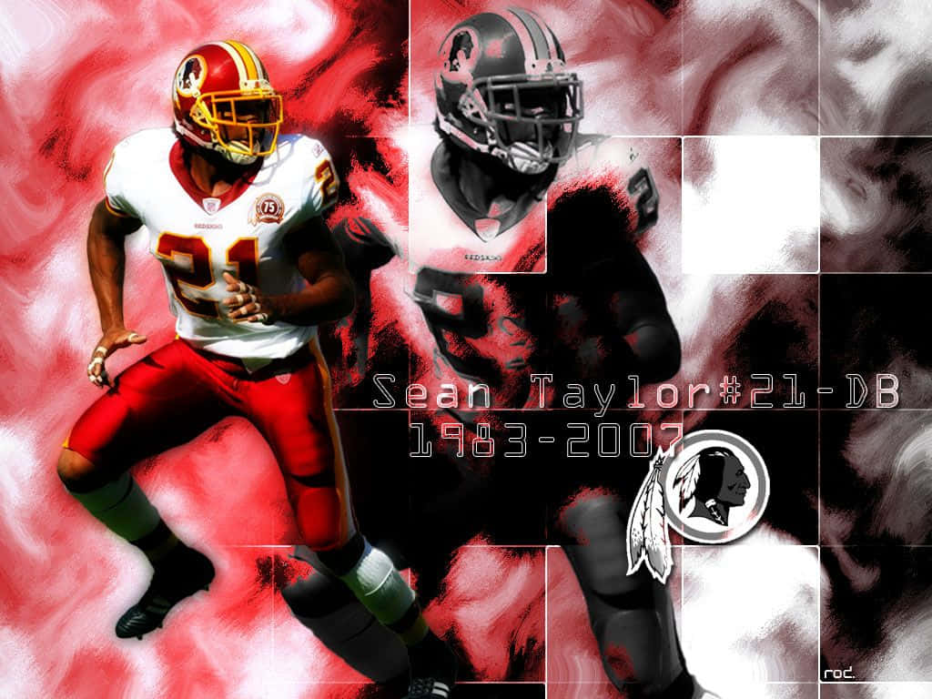 The Power And Agility Of Nfl Great Sean Taylor Background