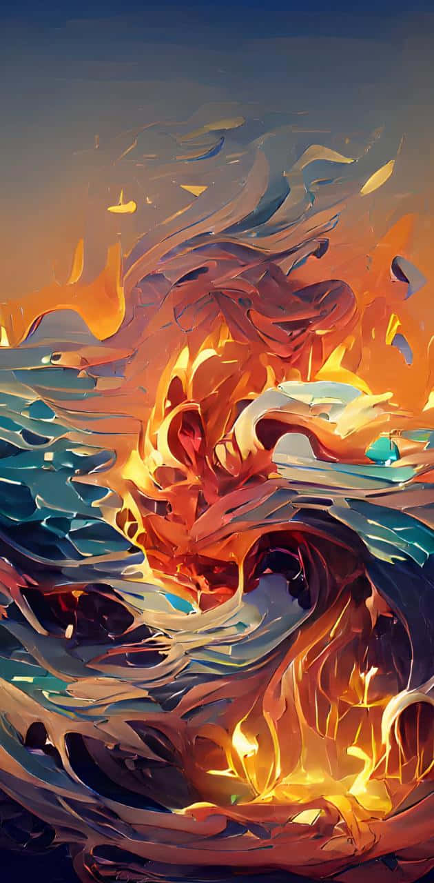The Power Of Fire And Water Background