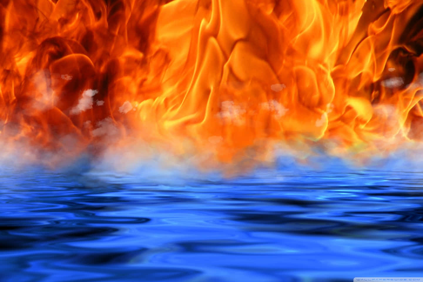 The Power Of Harmony Between Fire And Water. Background