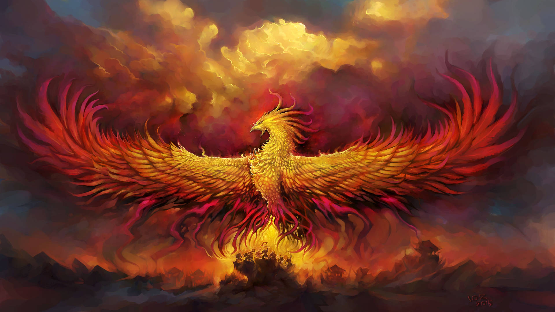 The Power Of Transformation - The Fiery Phoenix Background