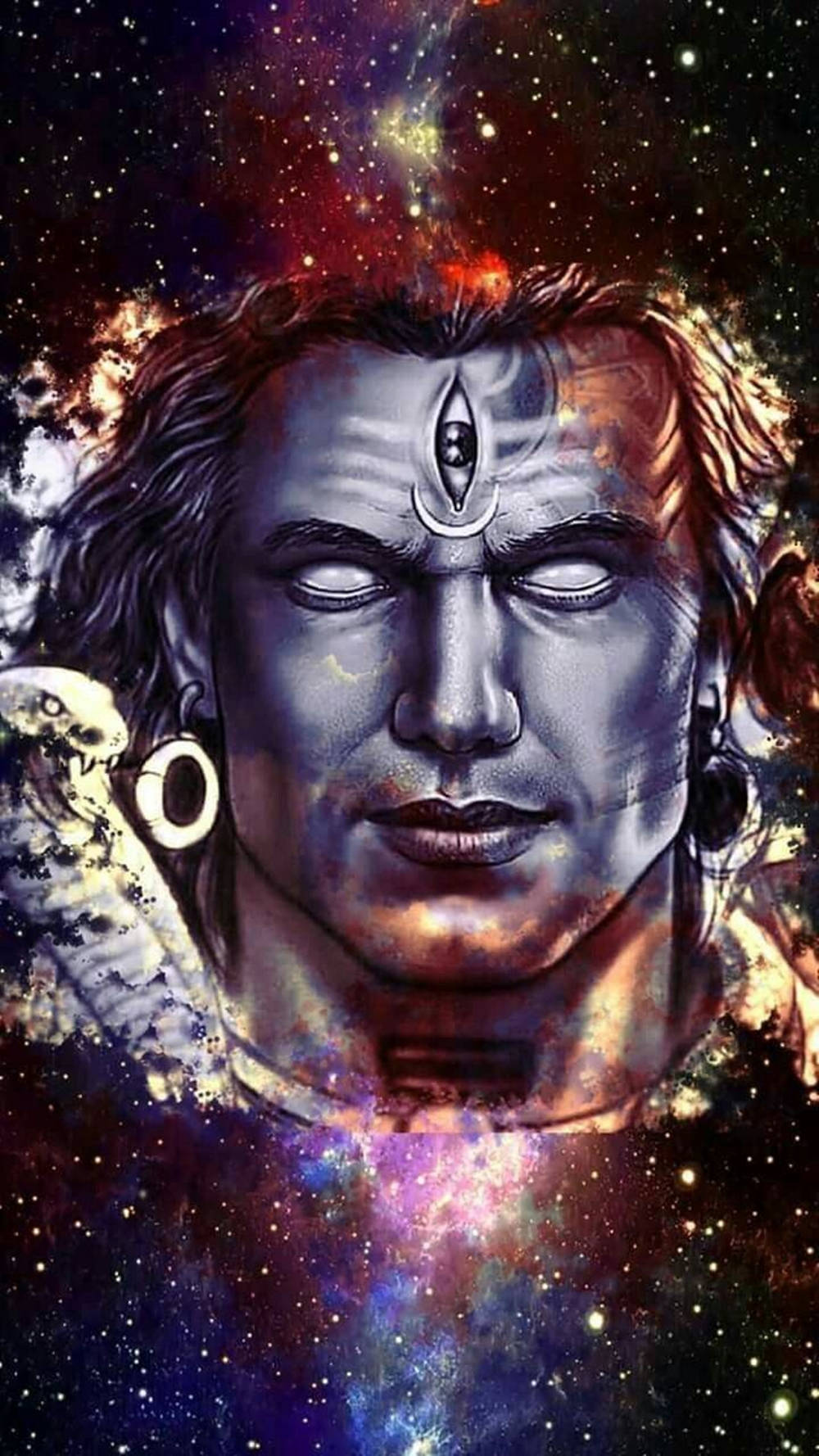 The Powerful Gaze Of Angry Vishnu Background