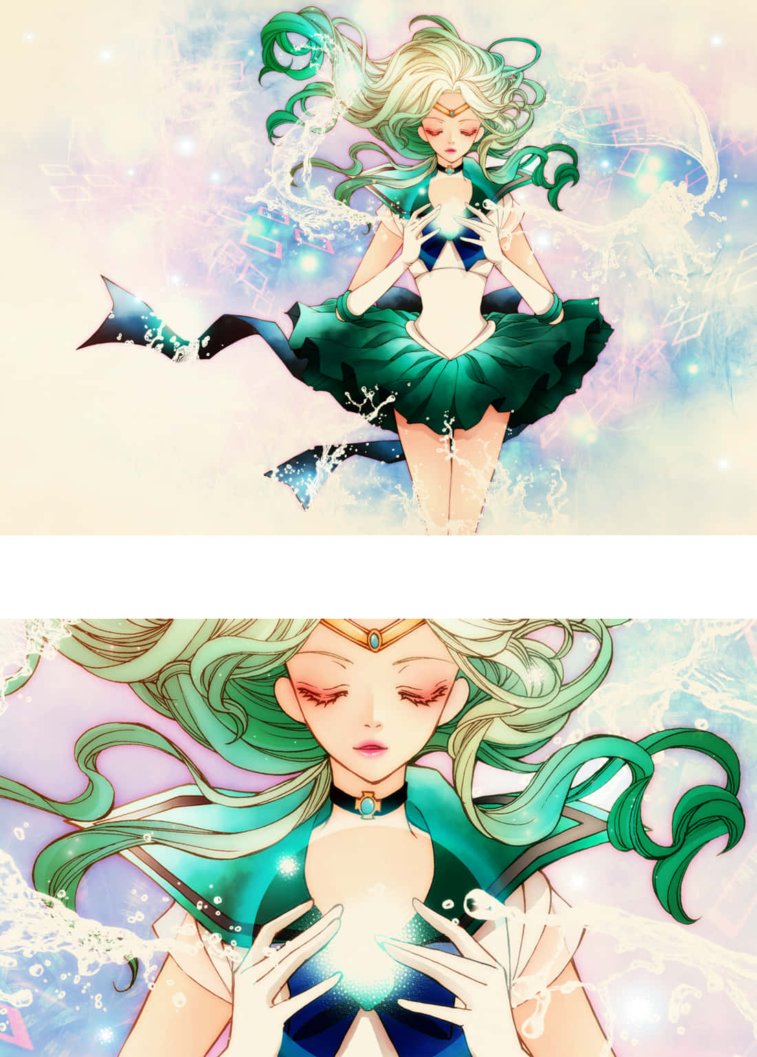 The Powerful Sailor Neptune Ready To Fight Against Evil. Background