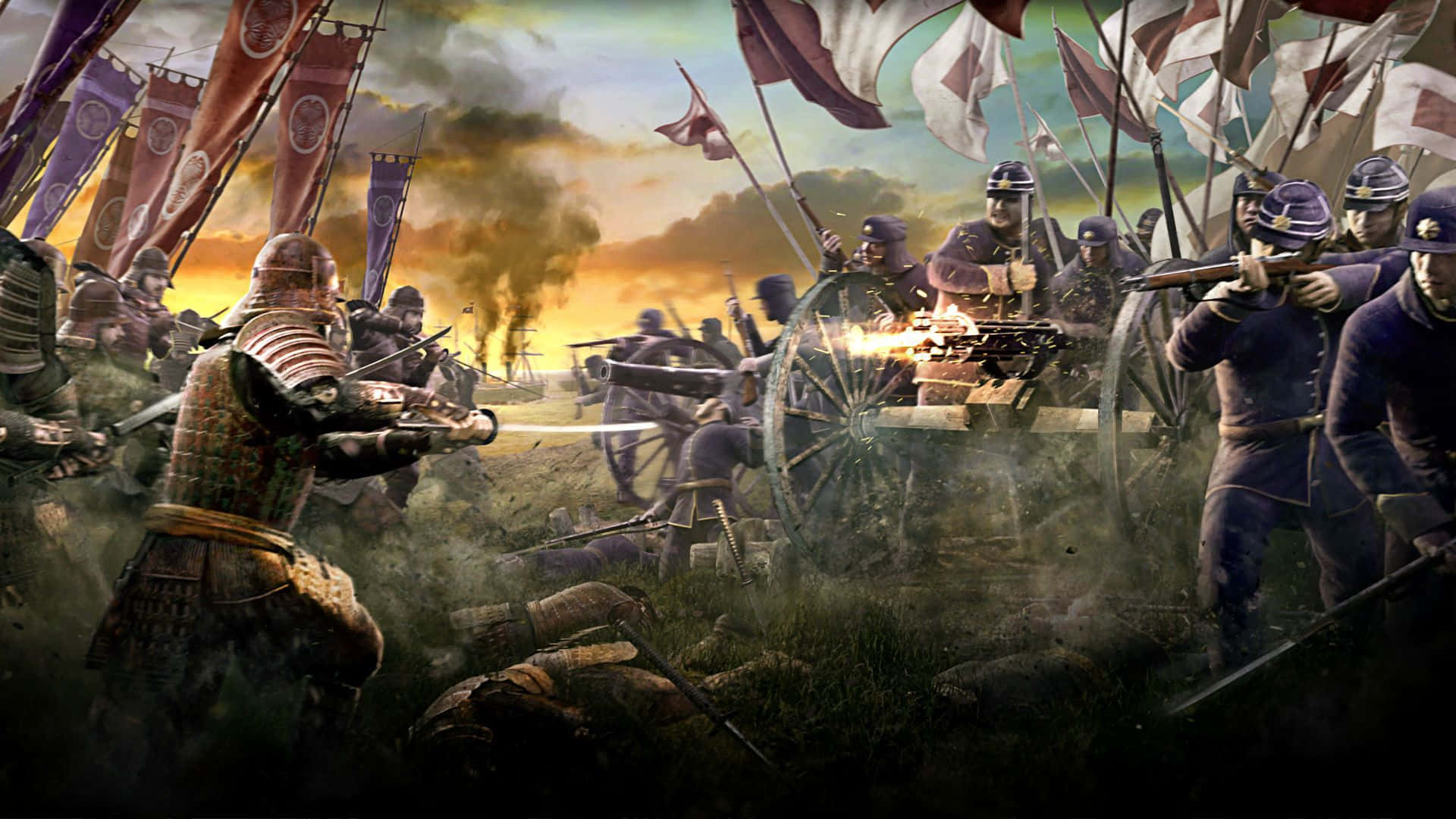 The Powerful Shogun Warrior In Battle Background