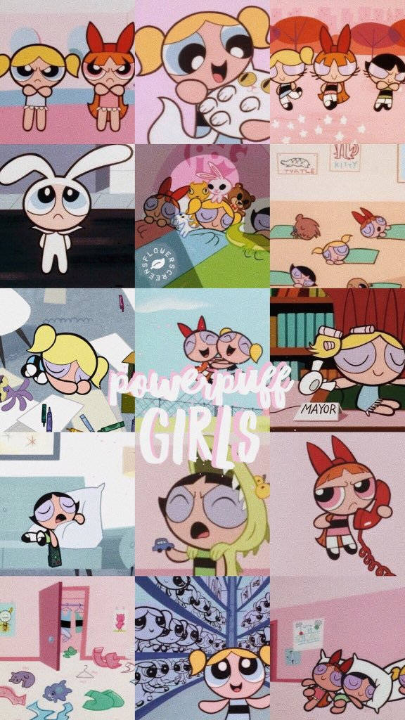 The Powerpuff Girls Cute Collage Background