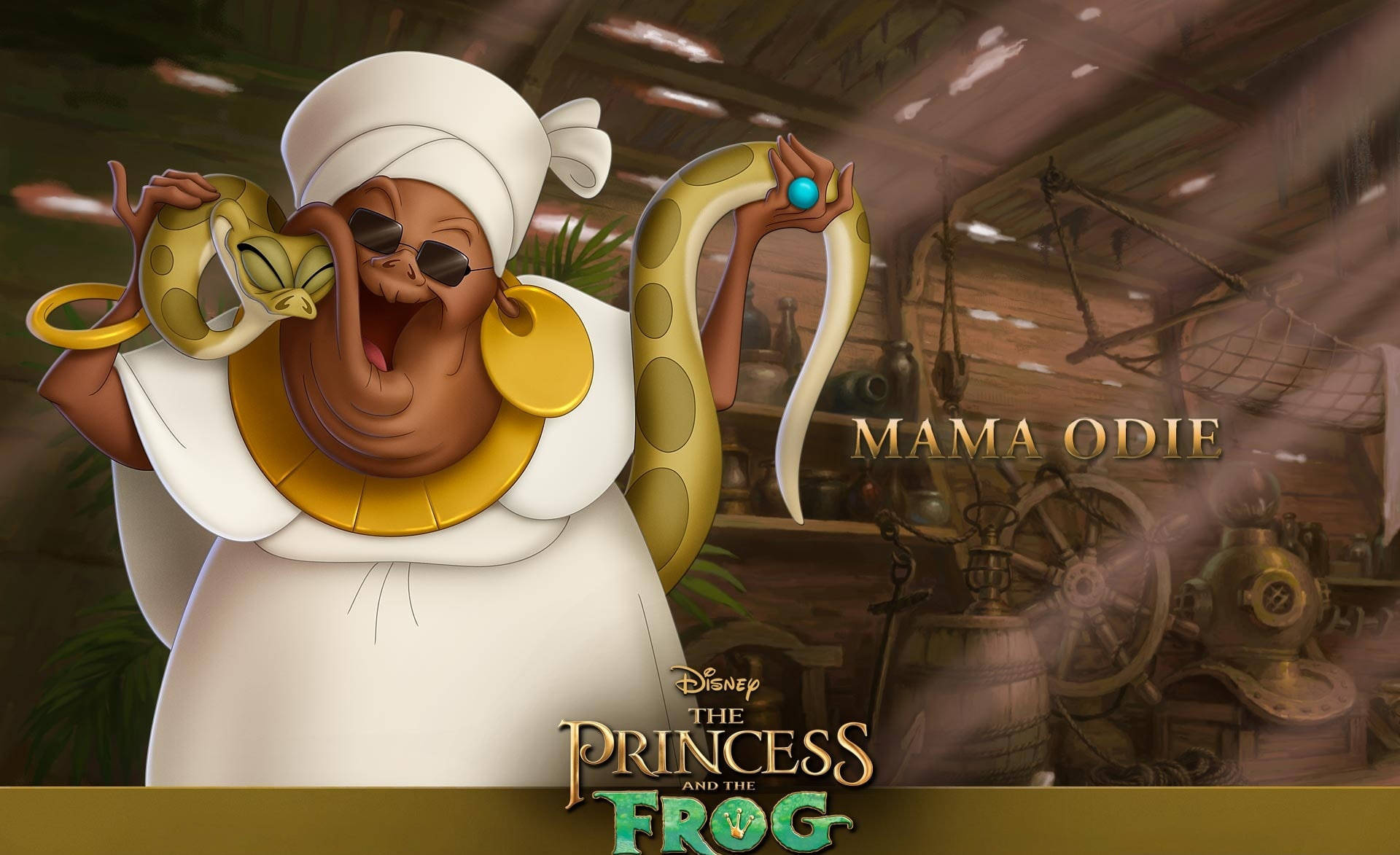 The Princess And The Frog Mama Odie Poster Background