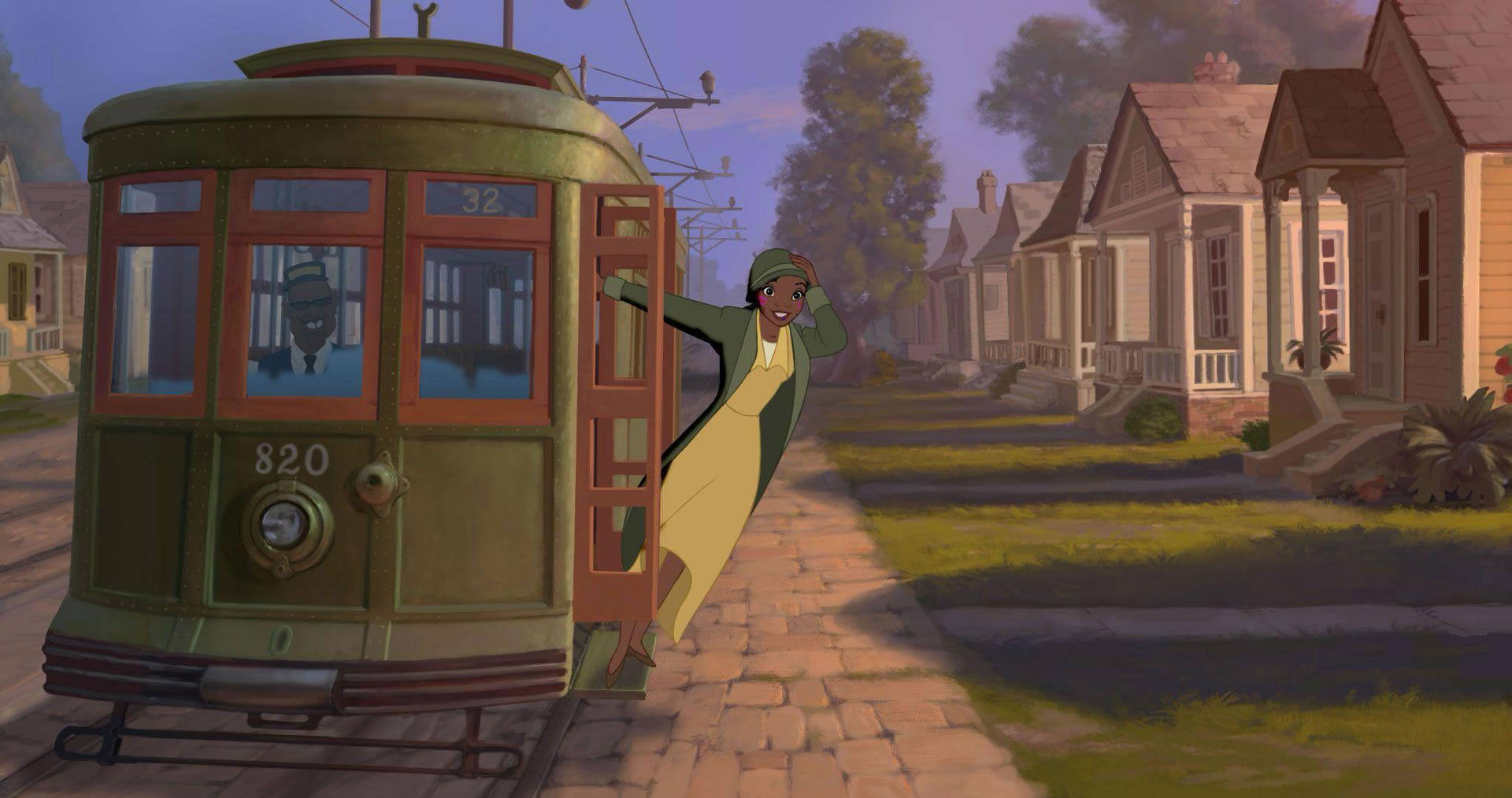 The Princess And The Frog Streetcar Standing Background