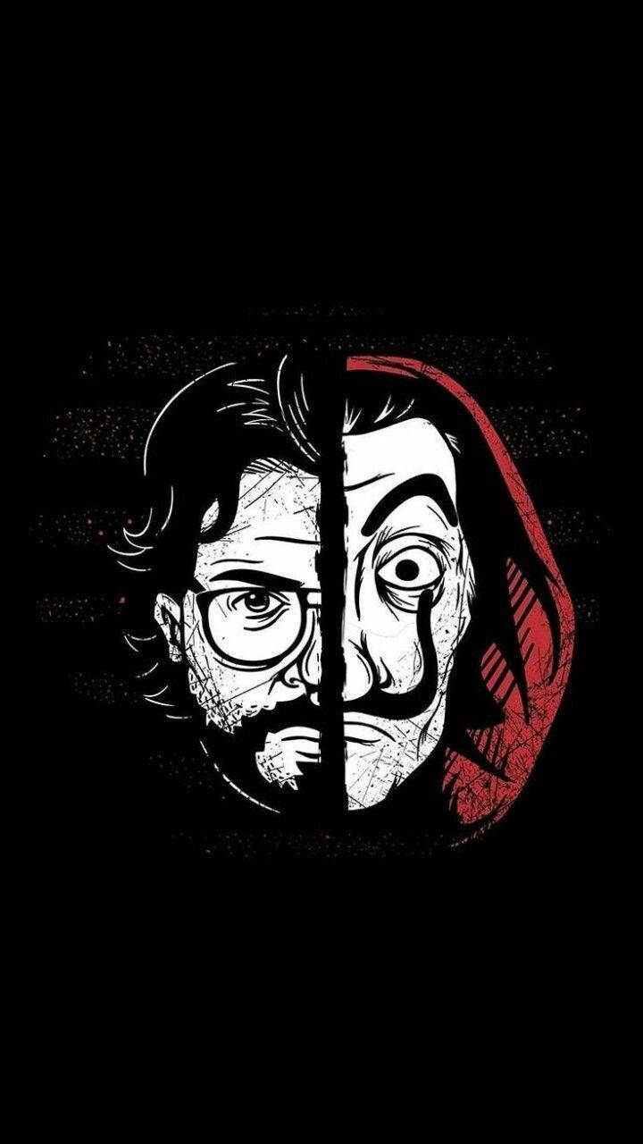 The Professor And Money Heist Mask Background