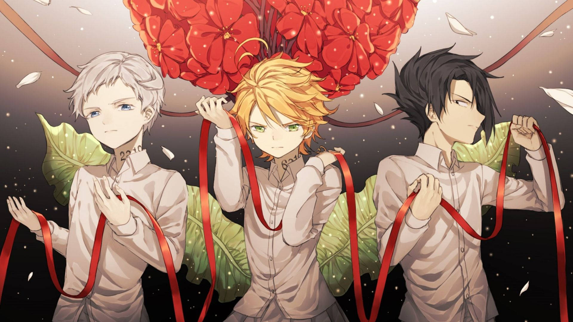 The Promised Neverland Red Ribbon Background