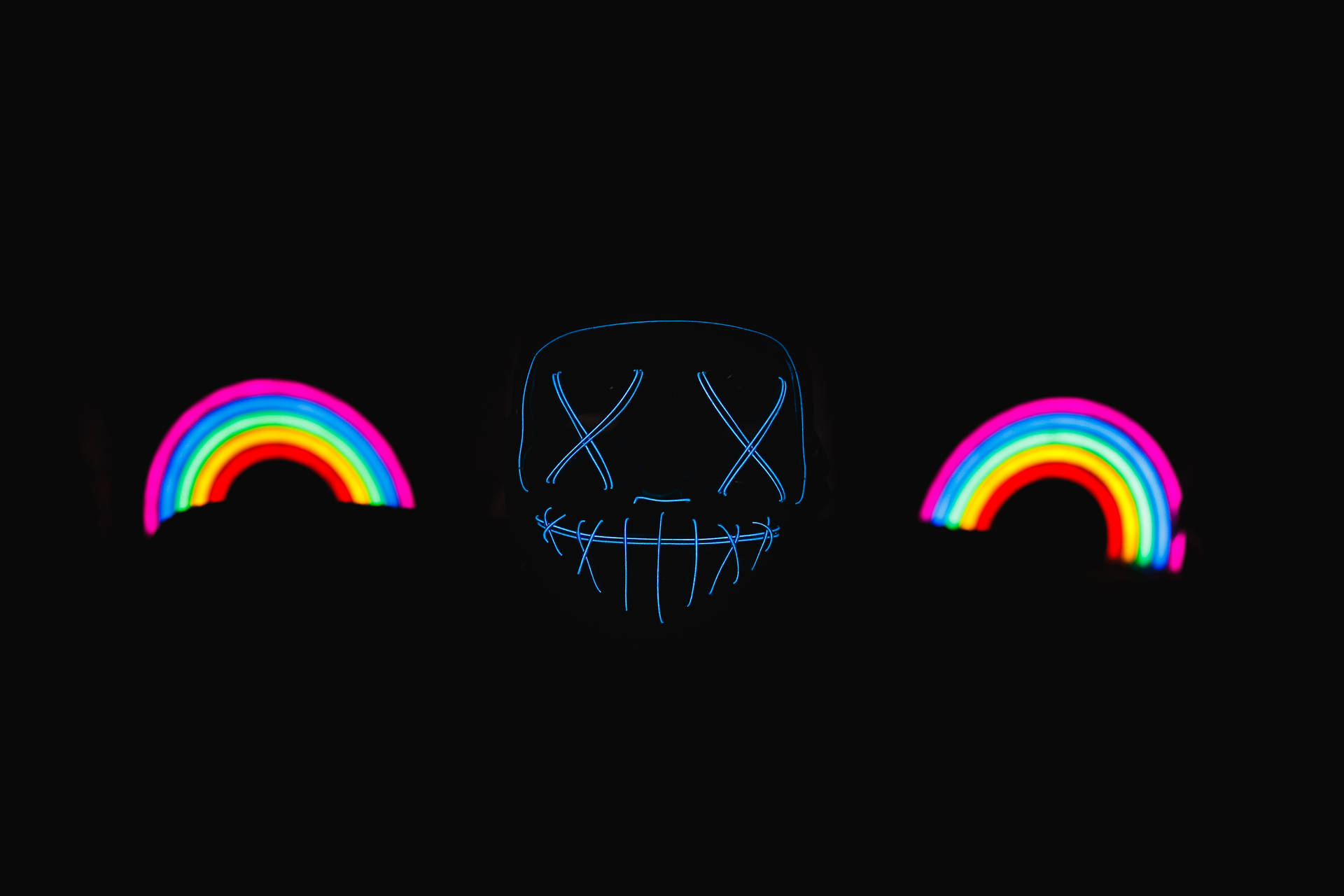 The Purge Mask With Rainbows Minimalist Background