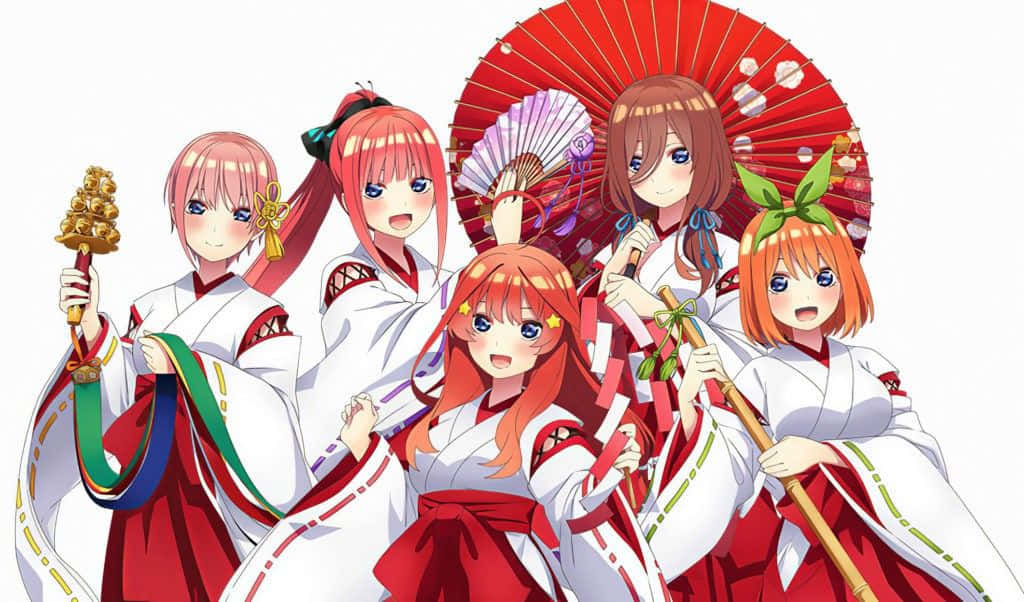 The Quintessential Quintuplets In Chinese Costumes Background