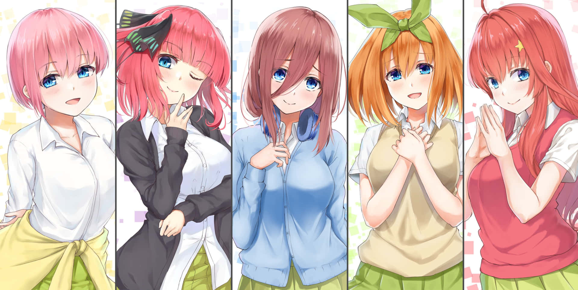 The Quintessential Quintuplets In Cute Poses Background