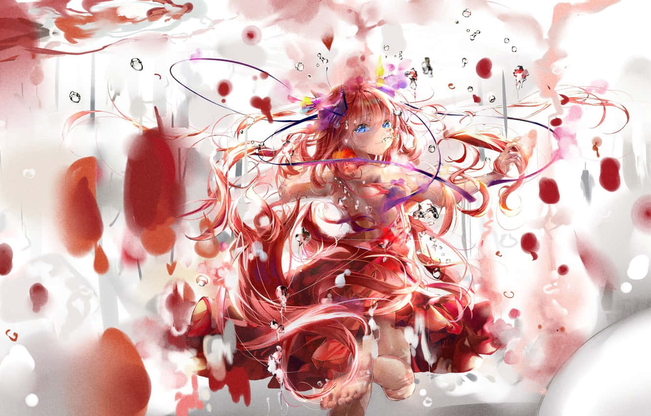 The Quintessential Quintuplets' Nino In A Lacy Dress Background