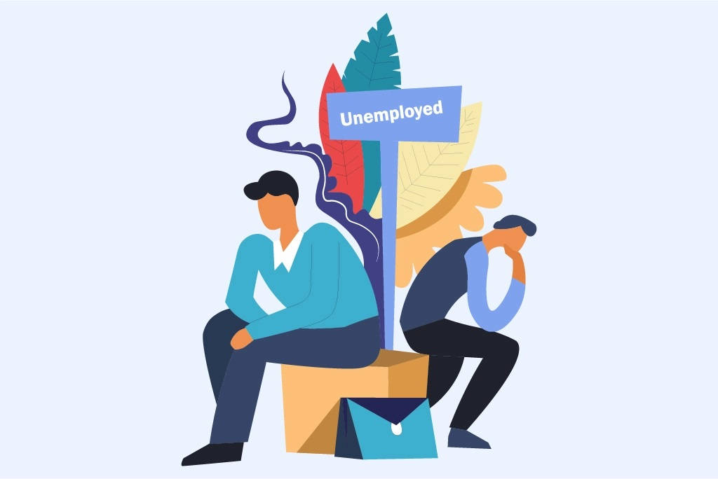 The Reality Of Unemployment - A Vector Illustration Background