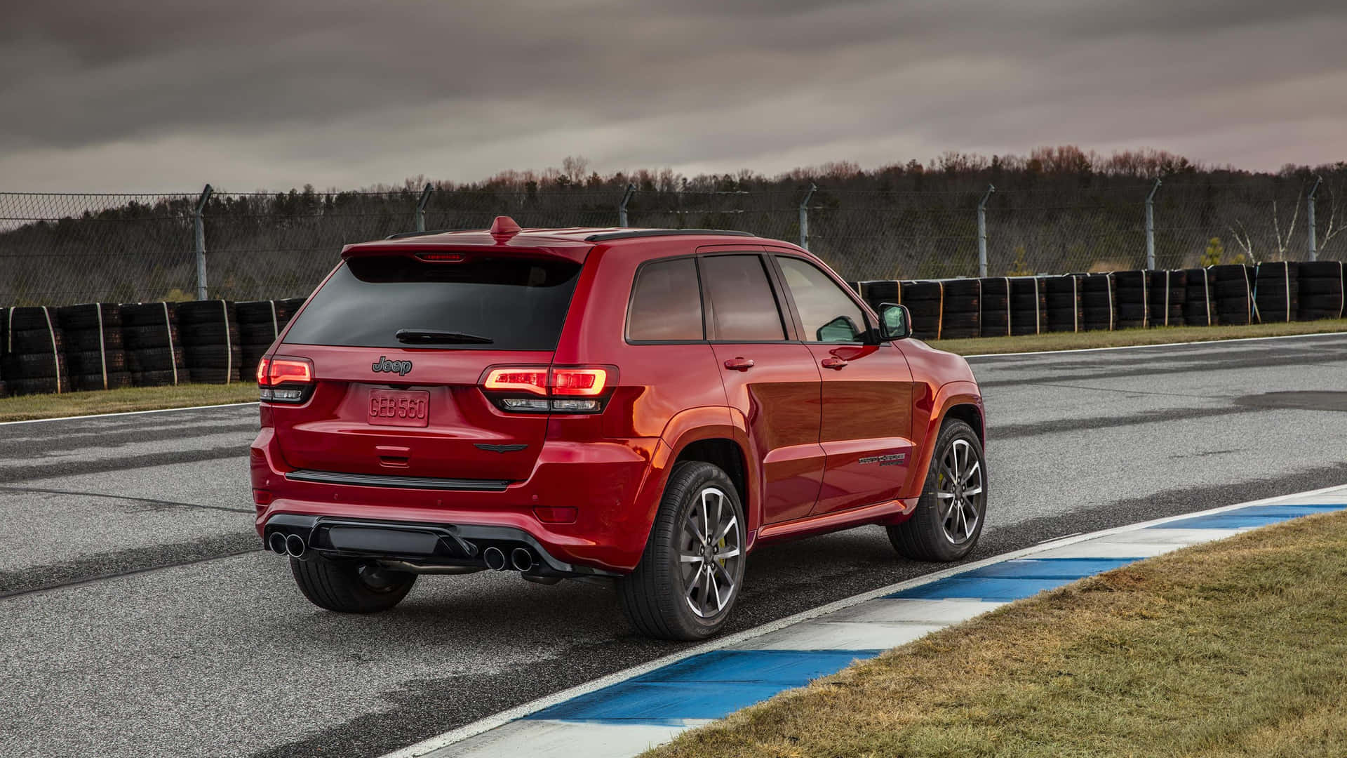 The Rear End Of A Red 2020 Jeep Grand Cherokee