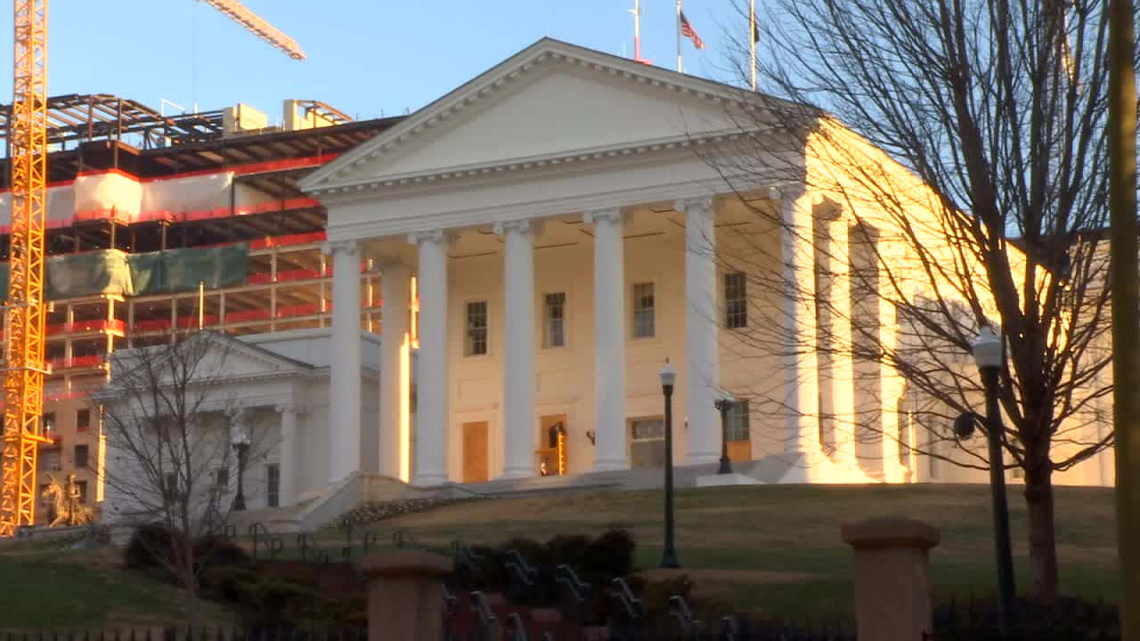 The Reconstructed Virginia State Capitol Struck By Bright Sunlight