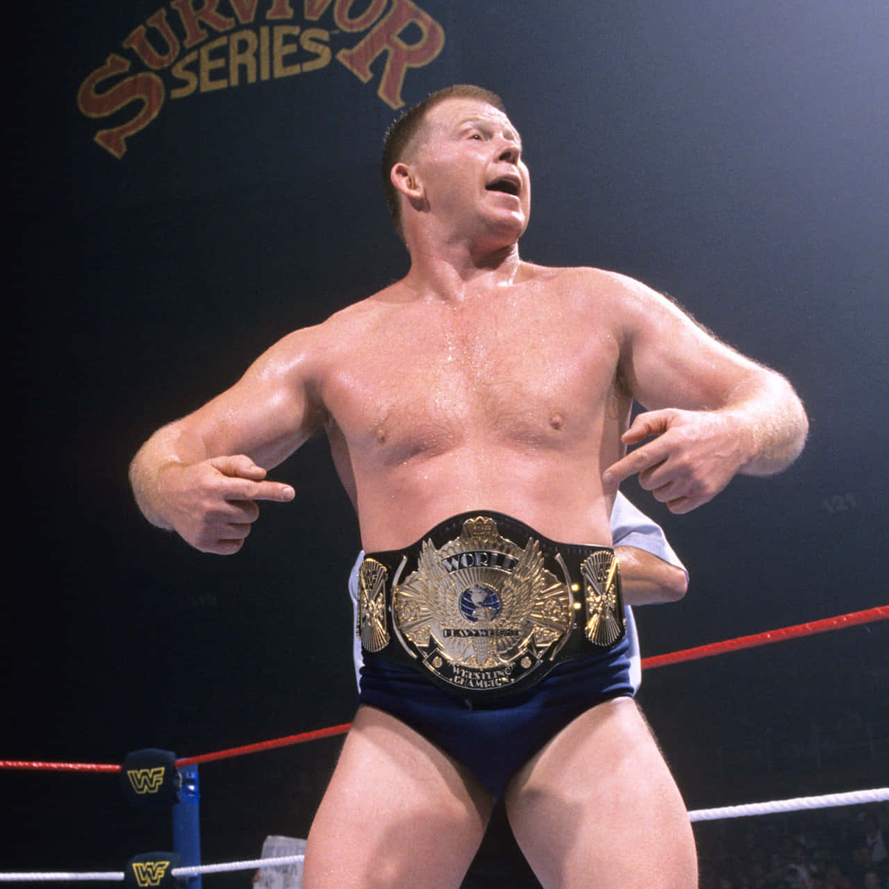 The Reigning Champion Bob Backlund In The Wwf Arena Background