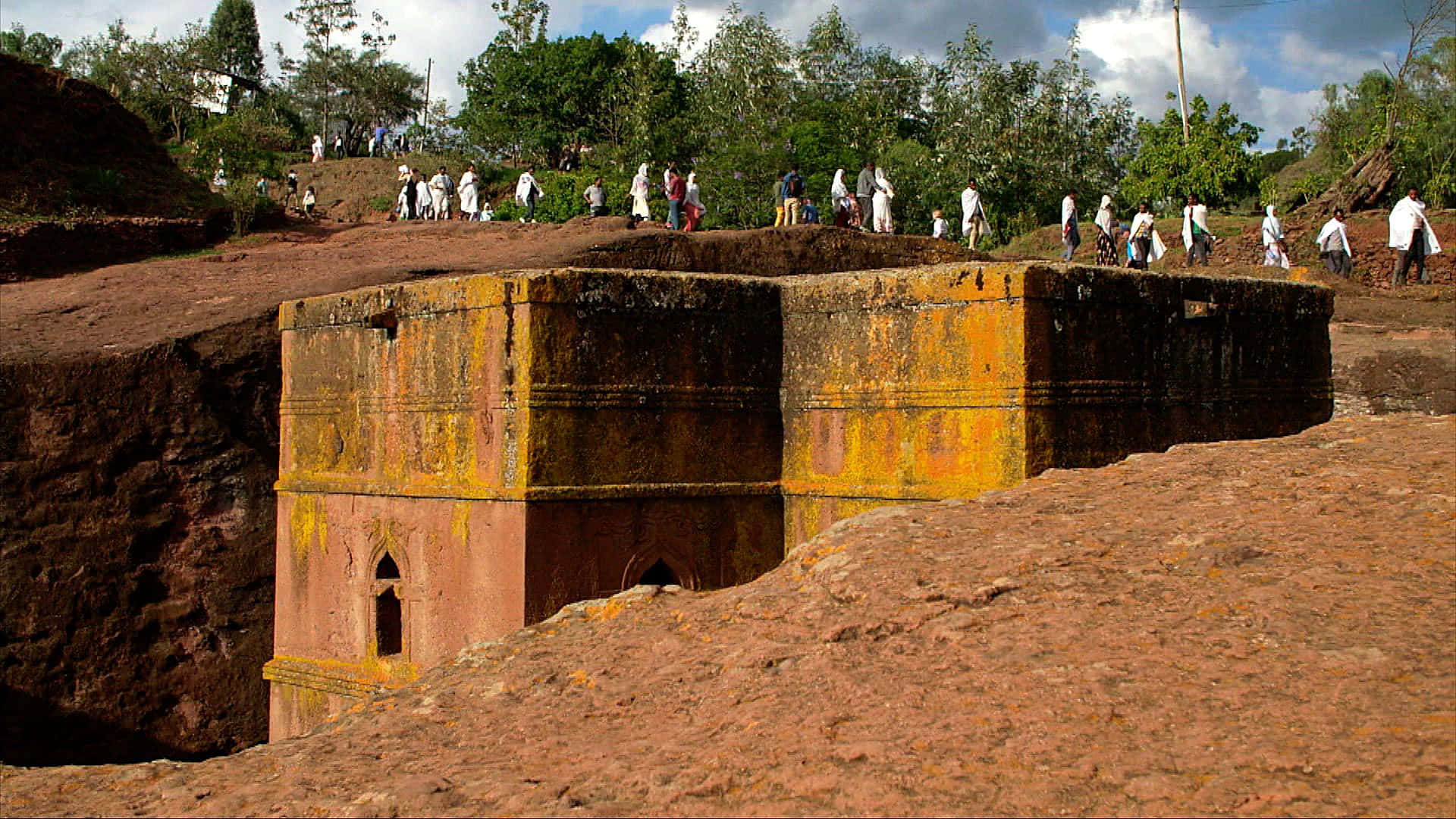 The Rock-hewn Churches In Lalibela Background