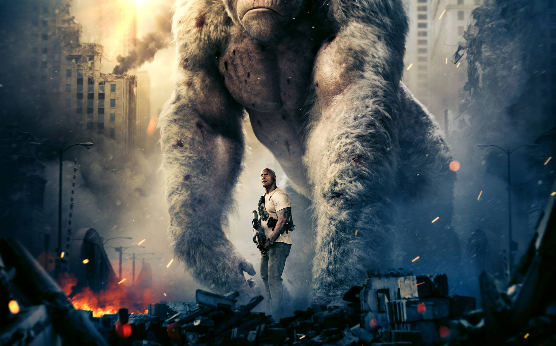 The Rock In Rampage Poster Background