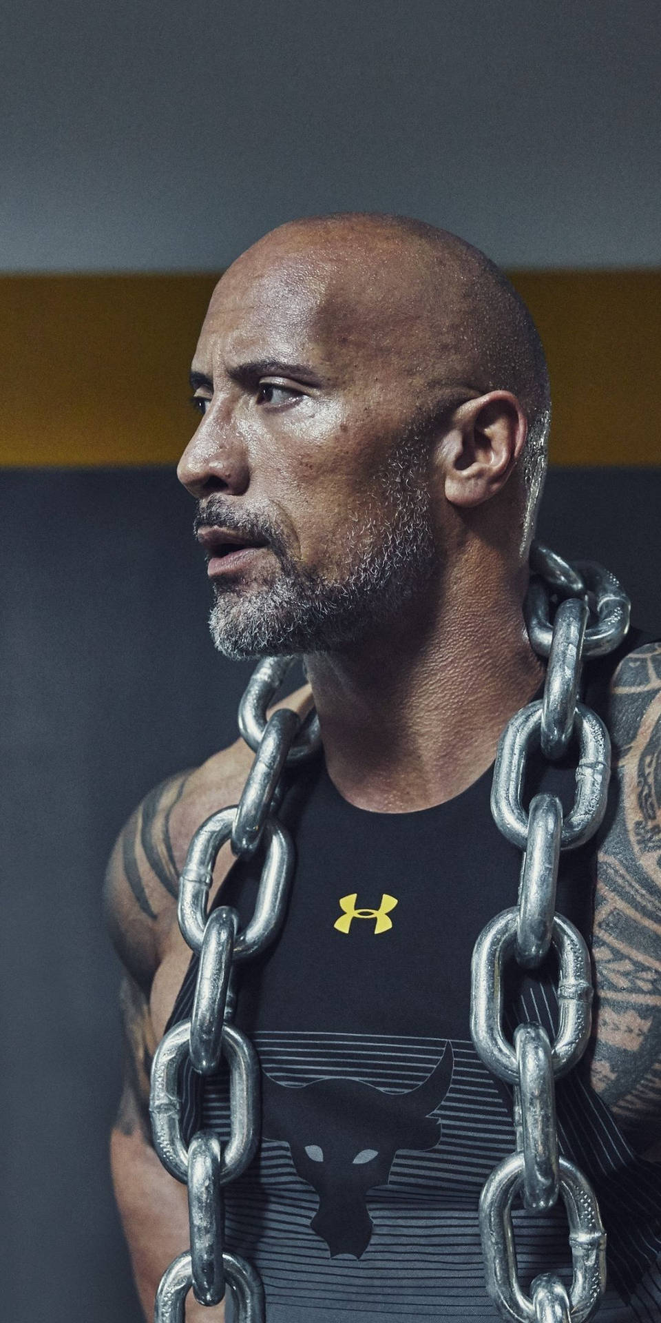 The Rock Under Armour Chains Background