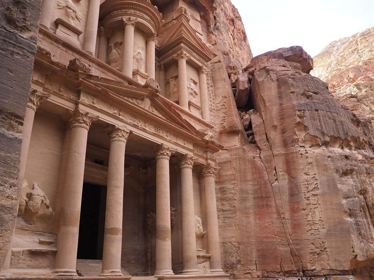 The Rose City Known As Petra Background