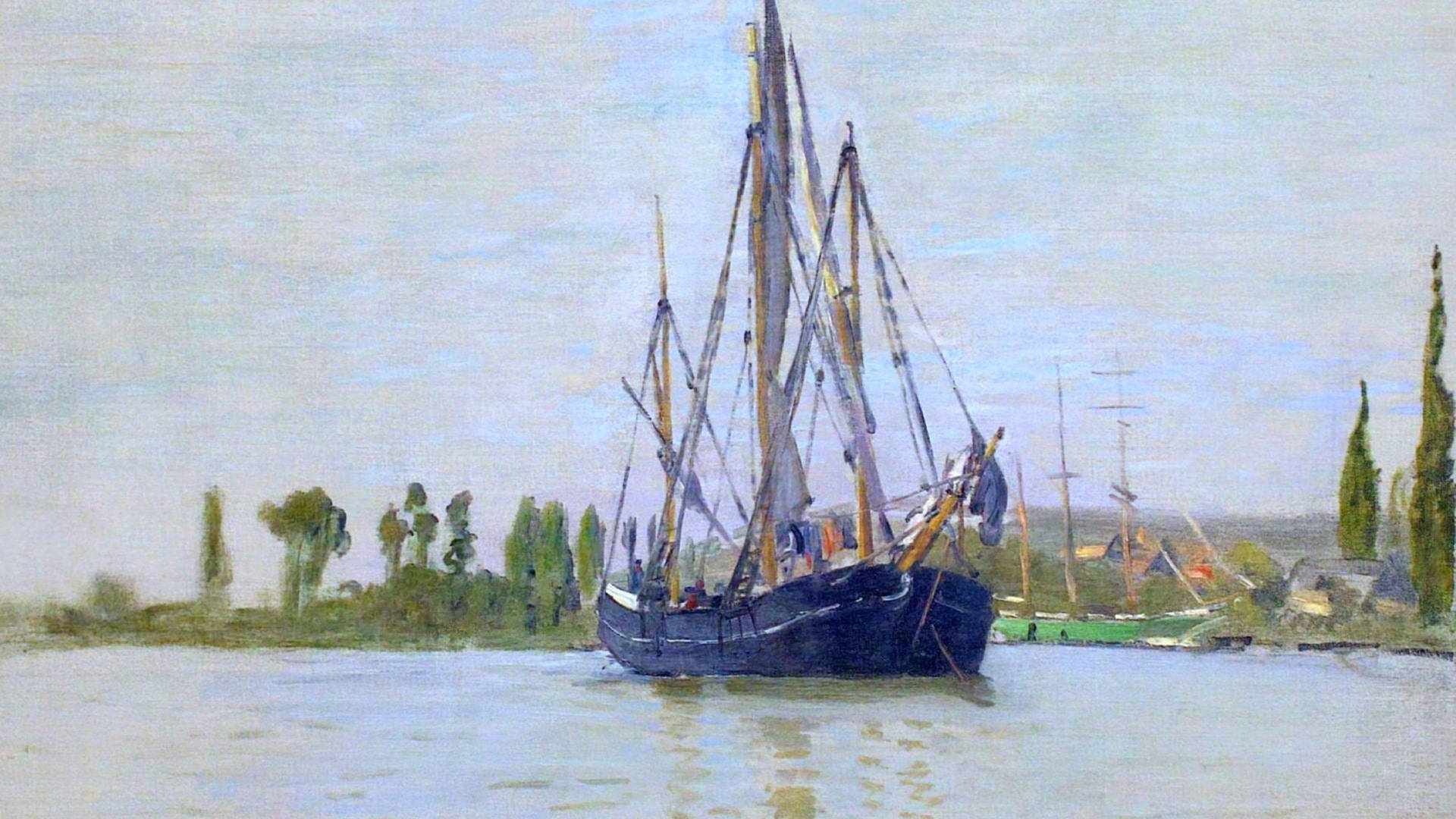 The Sailing Boat By Claude Monet Background