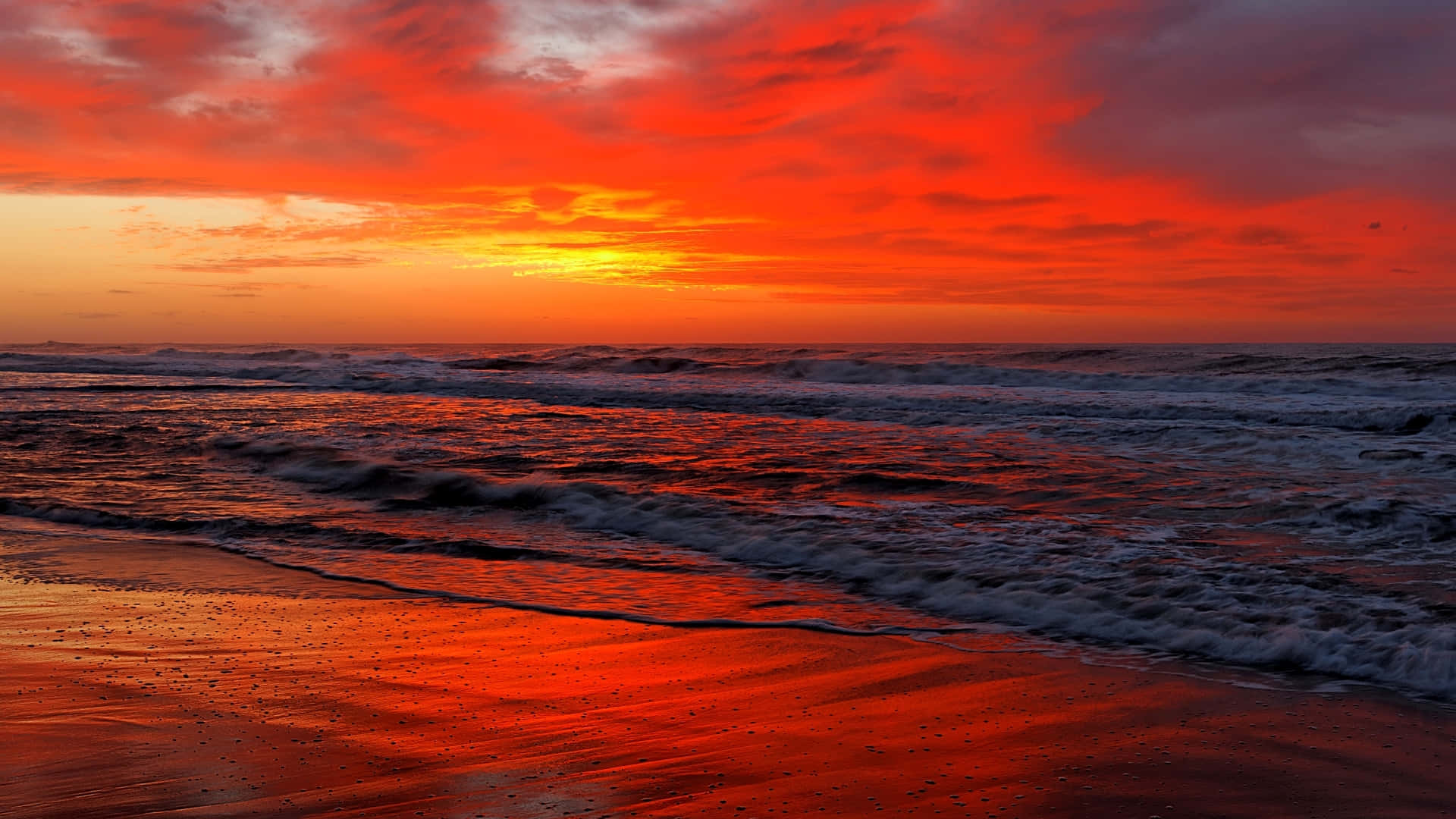 The Serene Beauty Of A Sunset Wave Background