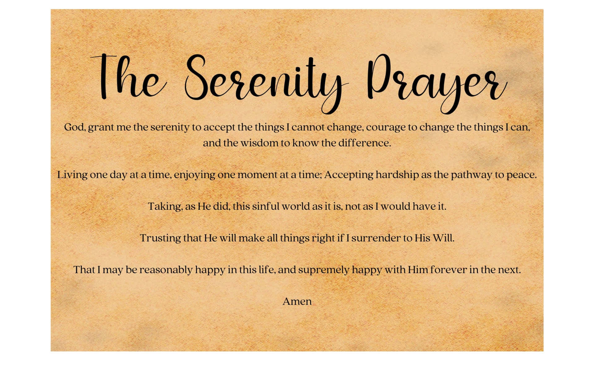 The Serenity Prayer Background