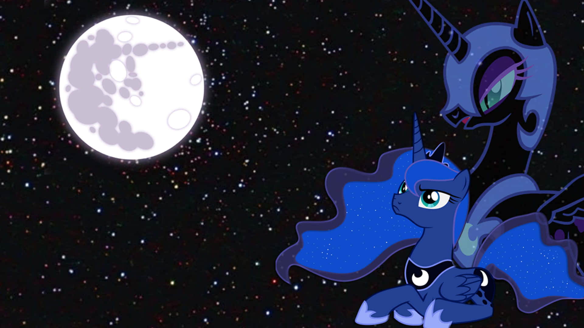 The Shadow Of Nightmare Moon Looms Over Equestria Background