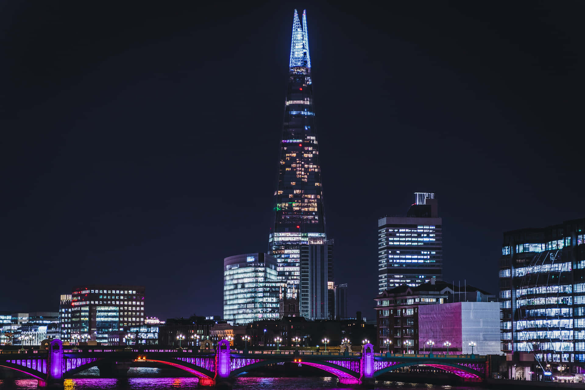 The Shard Glowing Art Installation Background