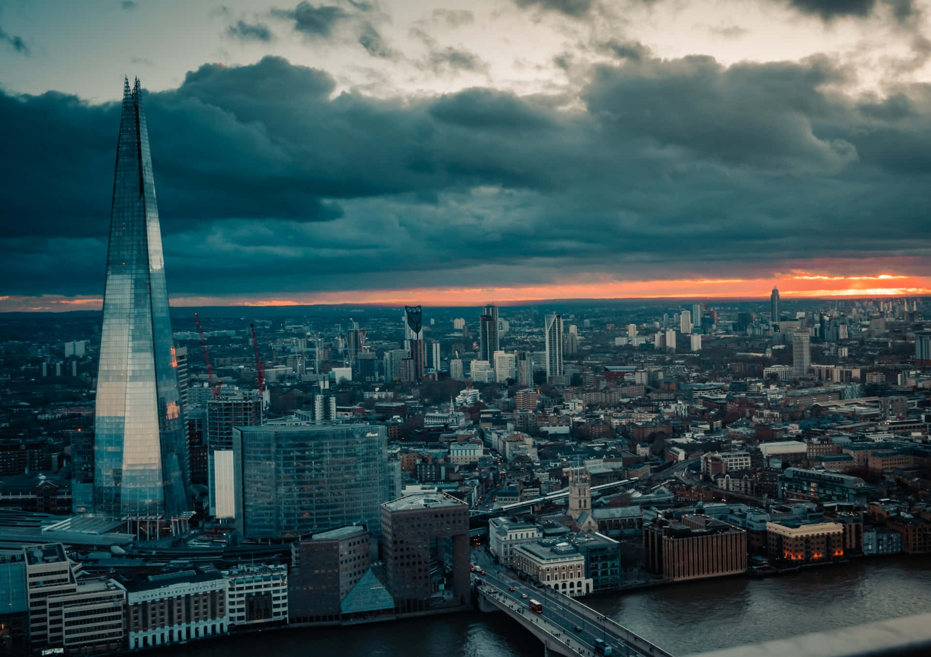 The Shard Under Gloomy Skies Background