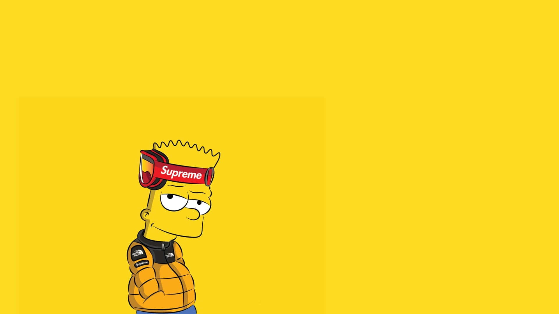 The Simpsons Cartoon Character Is Standing On A Yellow Background