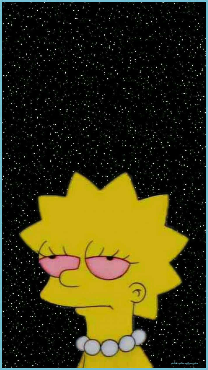 The Simpsons Character Is Standing In Front Of A Starry Sky Background