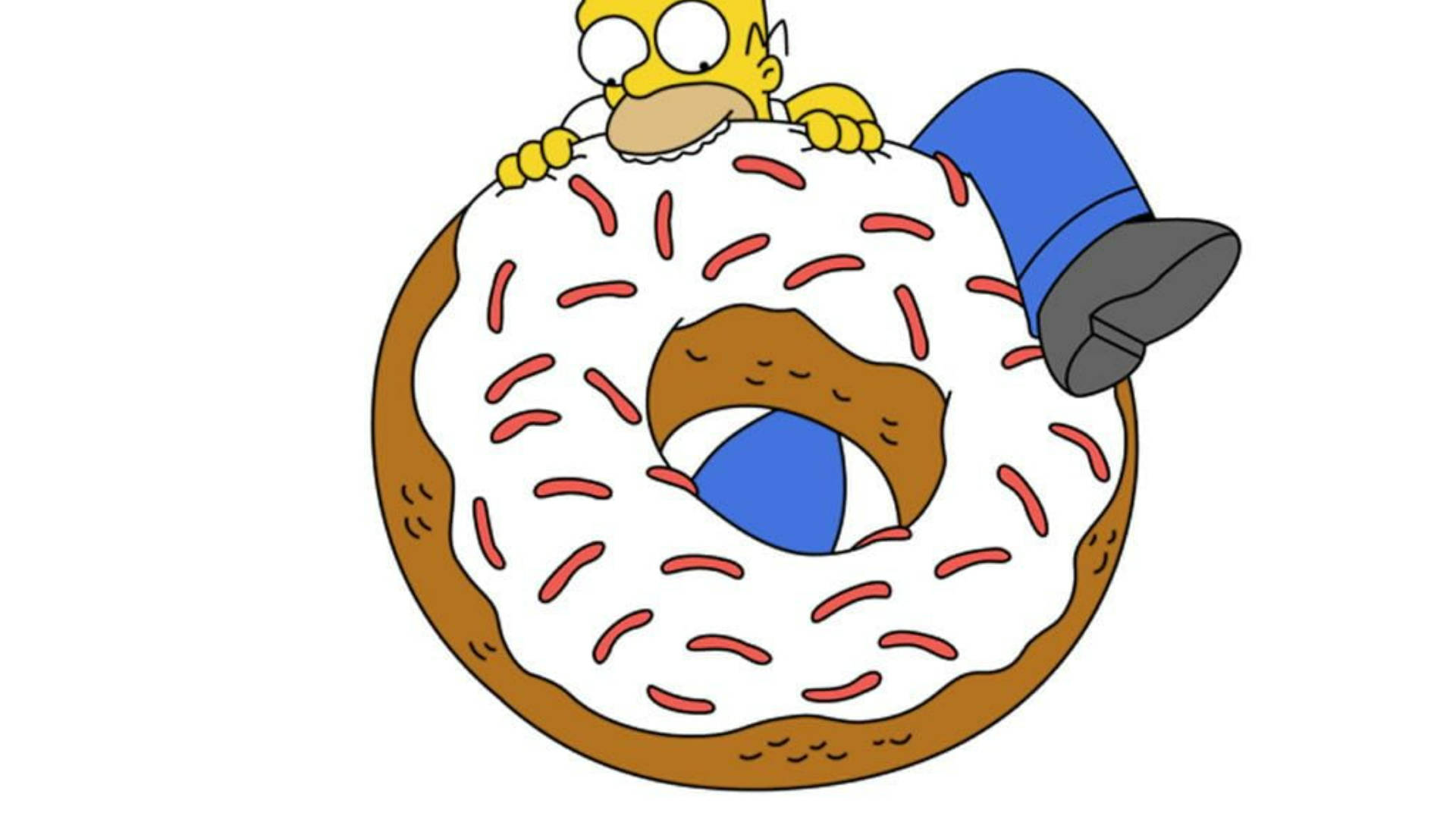 The Simpsons Movie Homer On A Donut Background