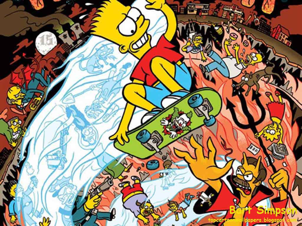The Simpsons Skateboard Poster Background