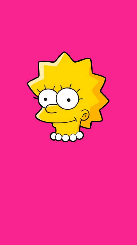 The Simpsons Wallpaper On Pink Background Background