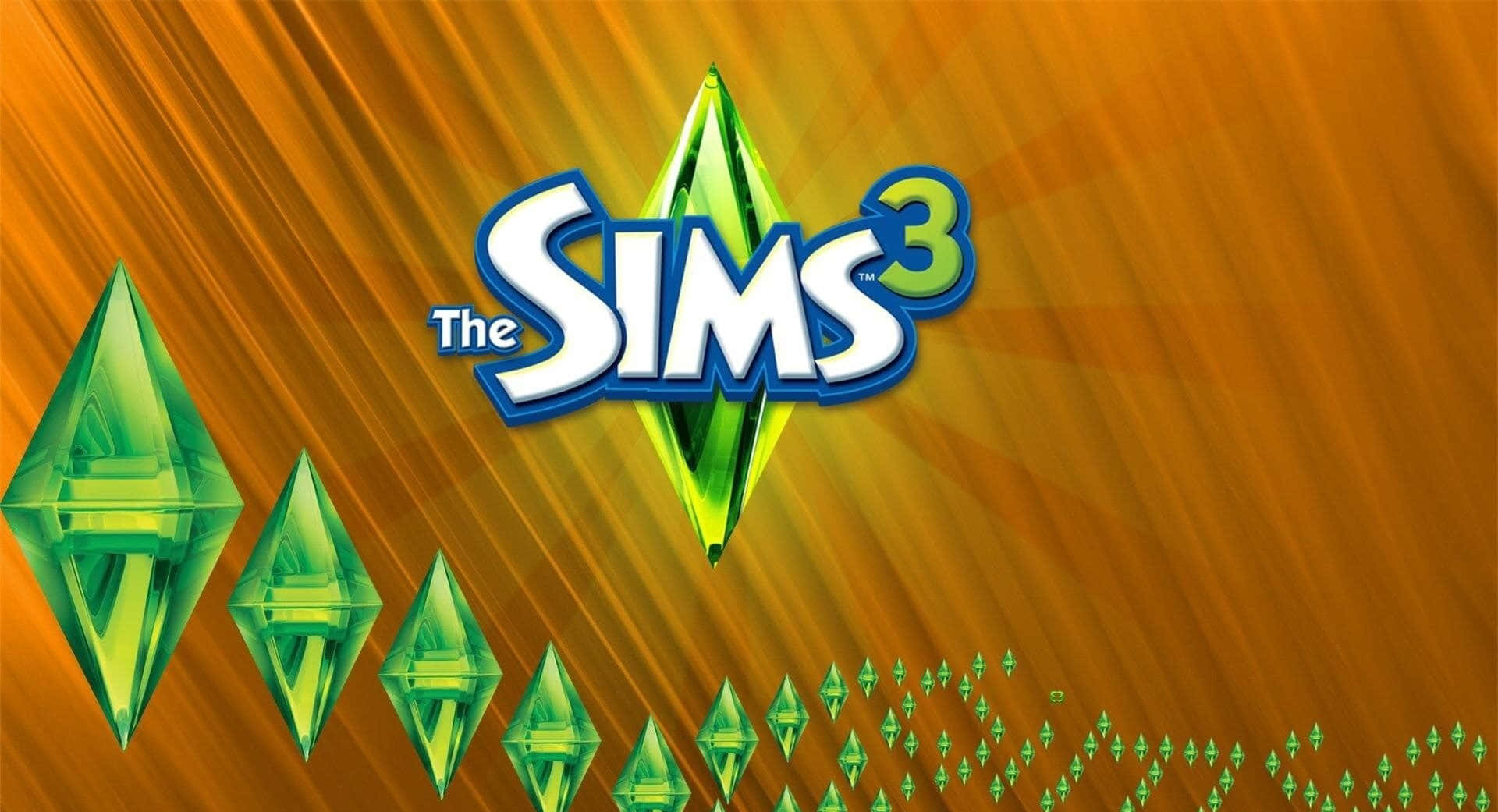 The Sims 3 Logo With Green Arrows Background