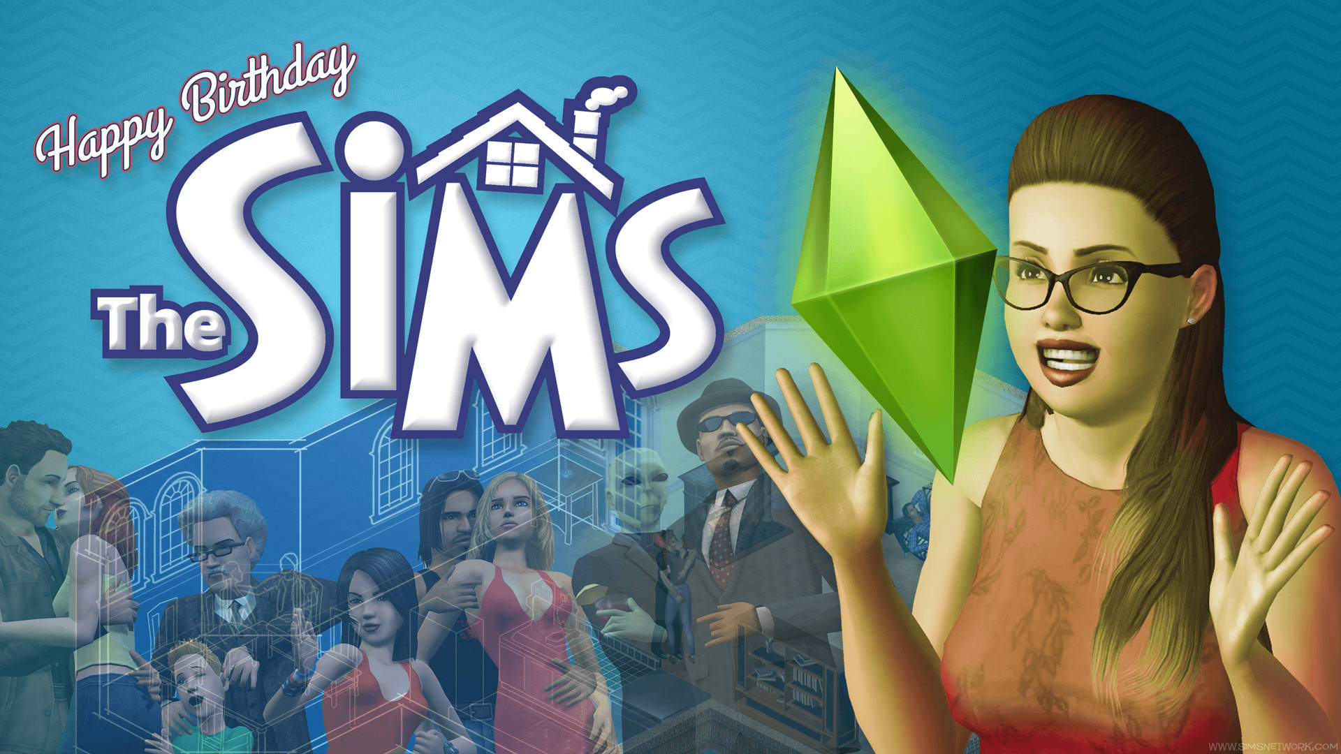 The Sims Lady With Eyeglasses