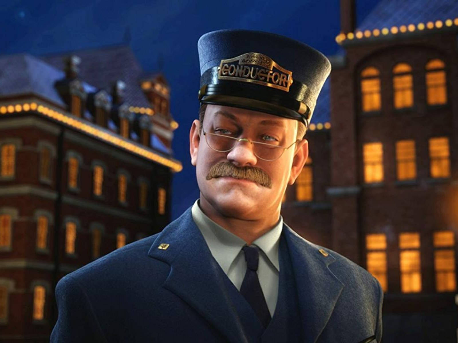 The Smiling Guard At The Polar Express Background