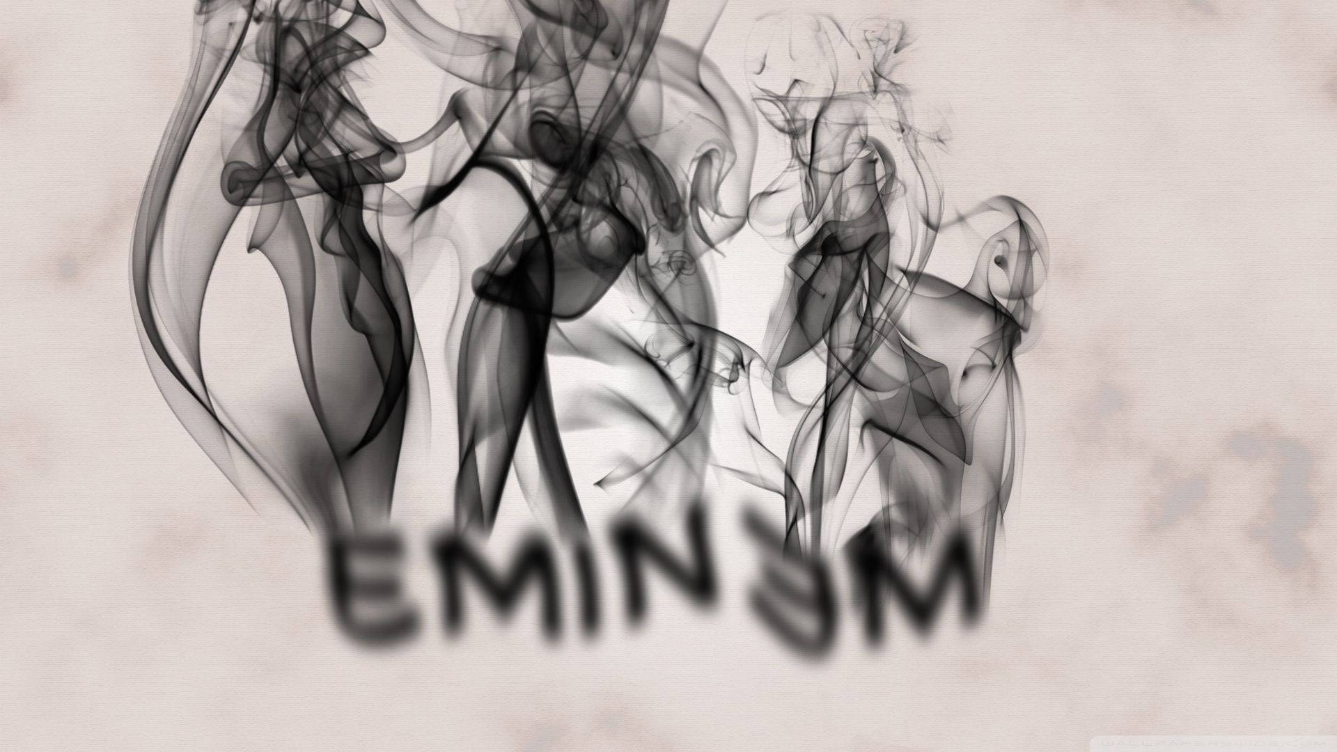 The Smoking Name Of Eminem Background