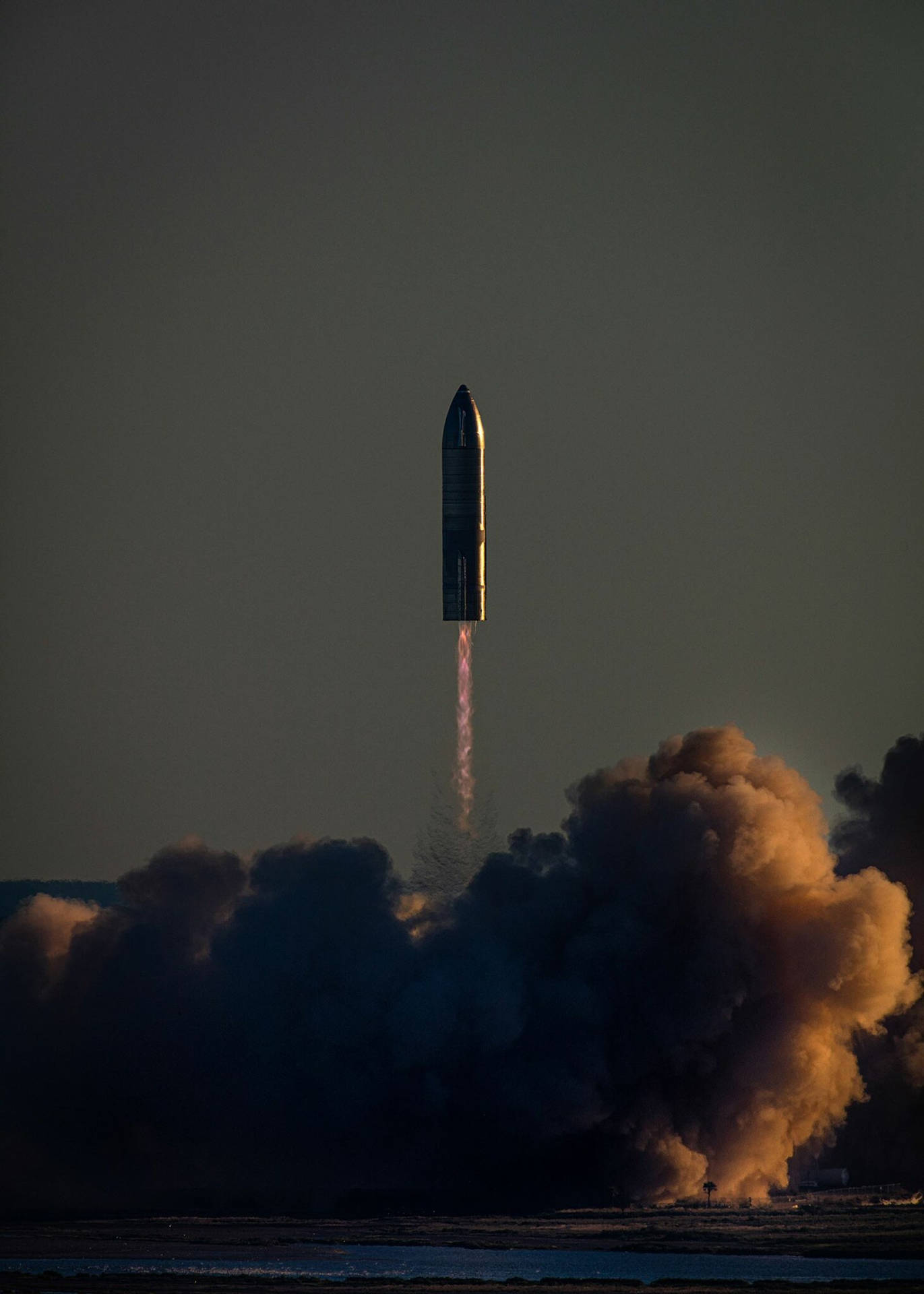 The Spacex Starship Being Prepped For Its Next Mission. Background