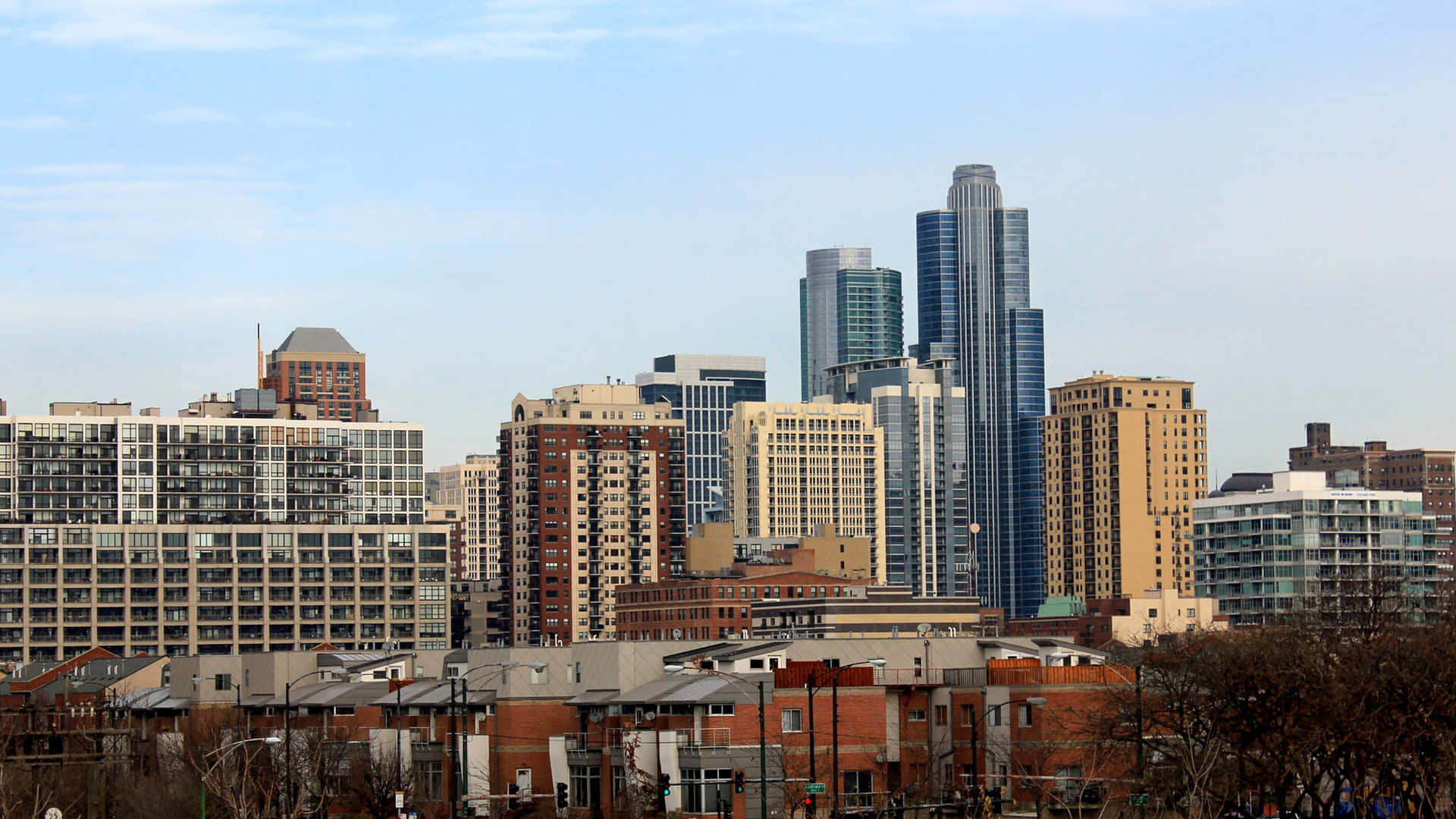 The Spectacular Skyline Of Chicago Illuminated At Dusk Background