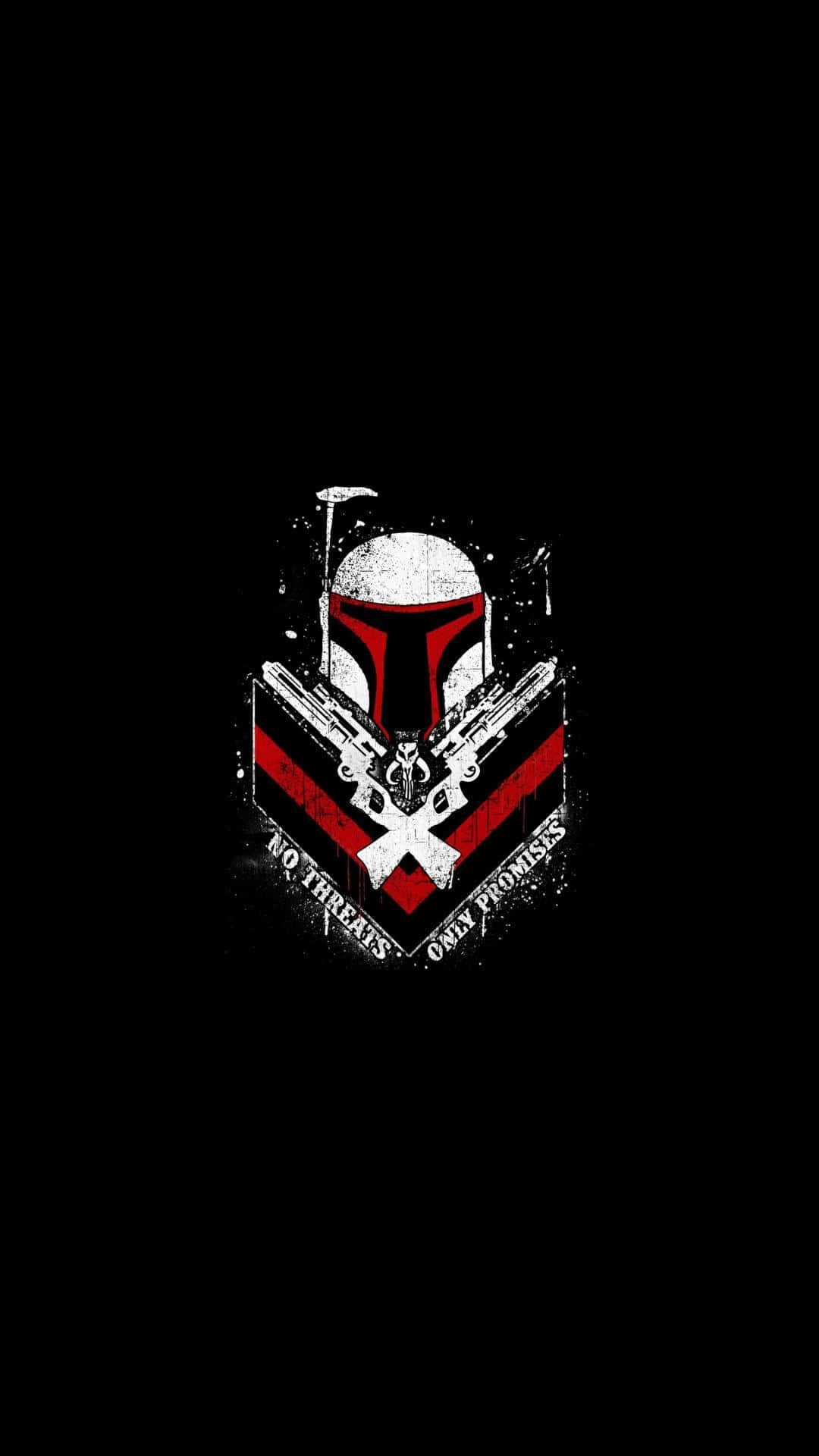 The Star Wars Boba Fett Logo On A Black Background Background