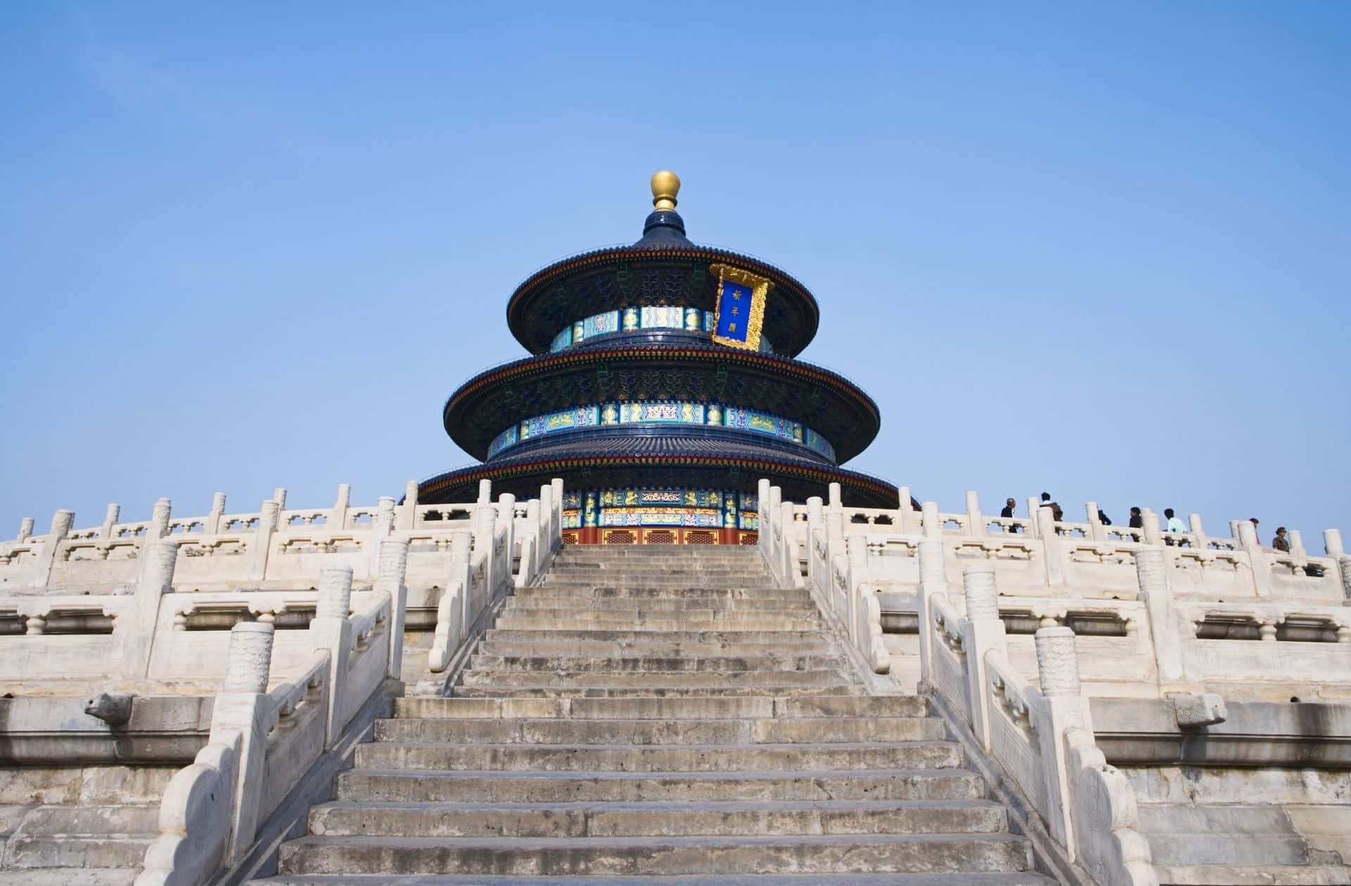 The Steep Walkway Of The Temple Of Heaven's Main Hall Background