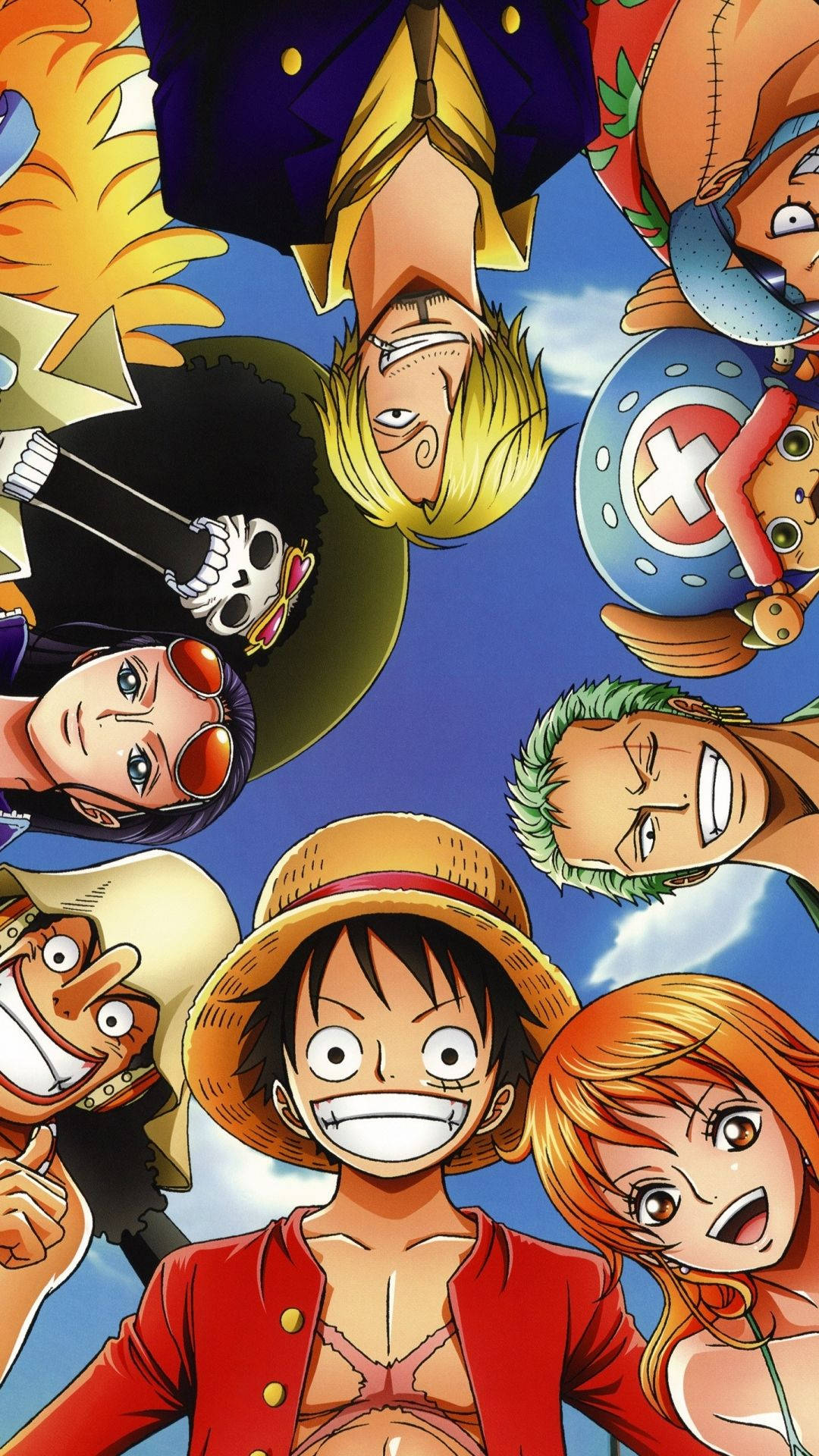 The Straw Hat Pirates Navigate The Grand Line Background