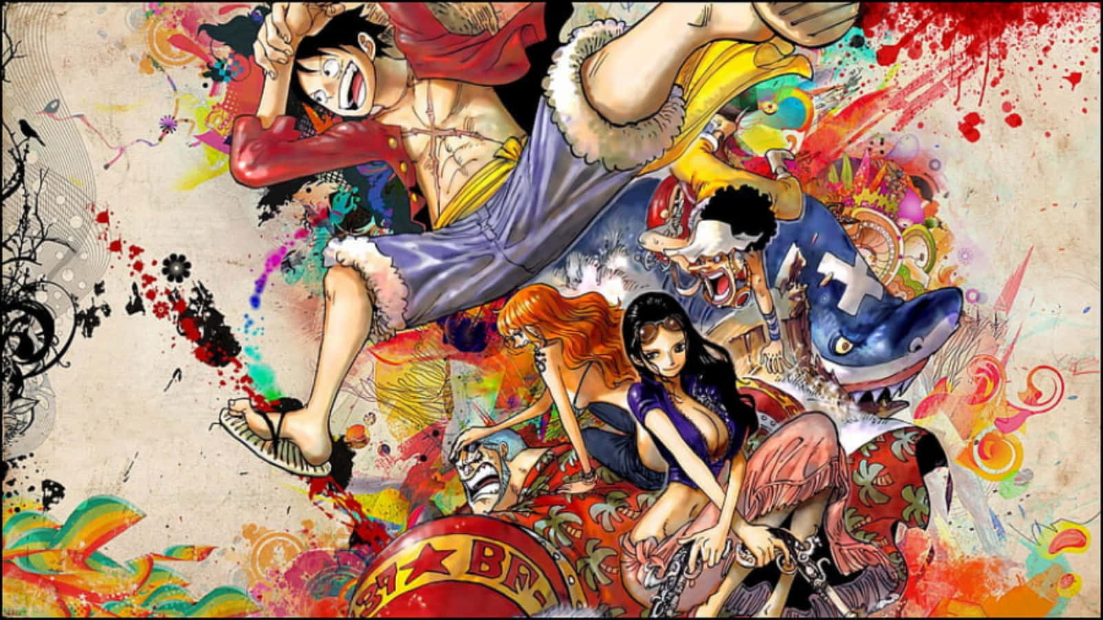 The Straw Hat Pirates - Ready To Take On The World Background