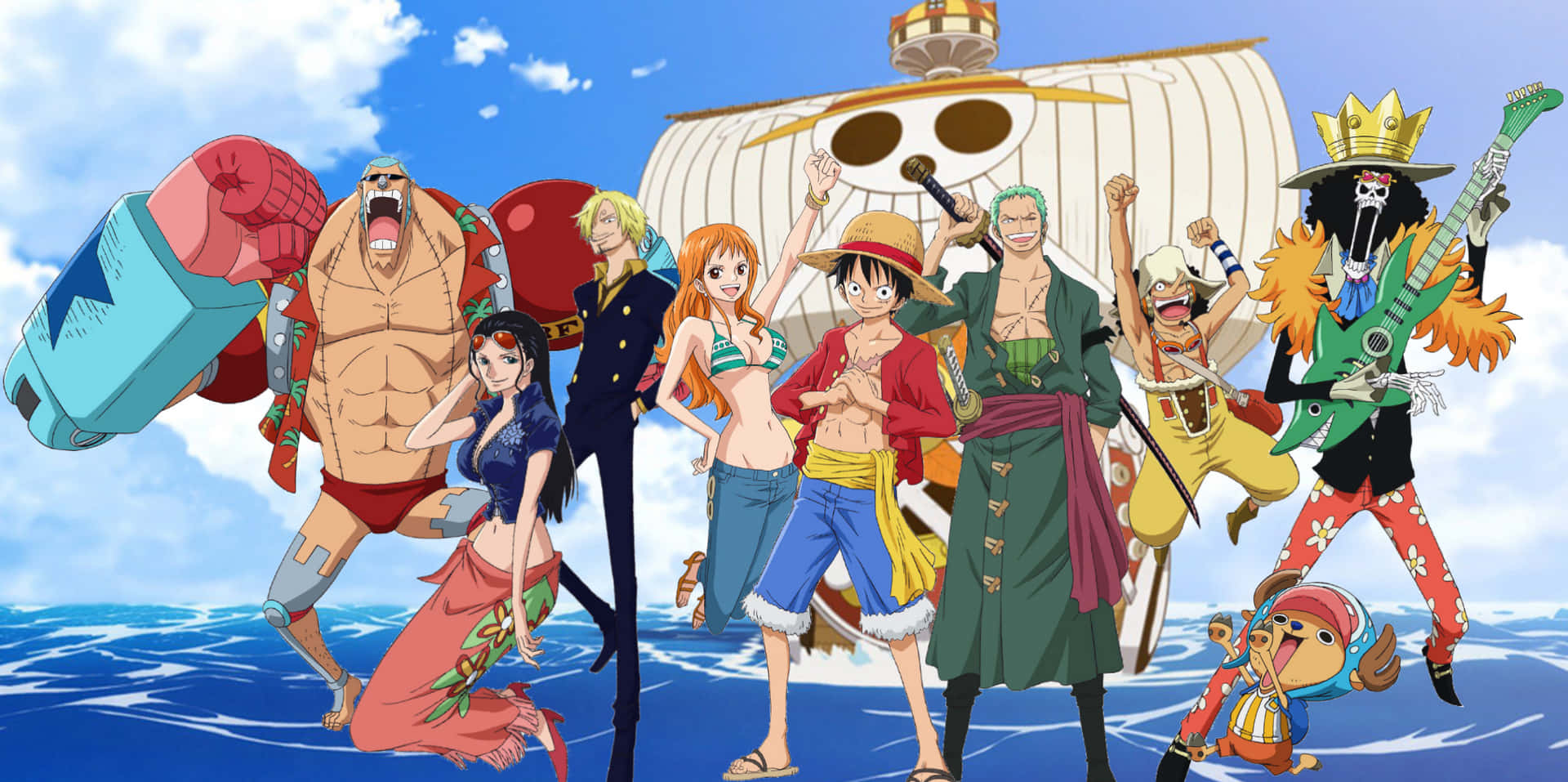 The Straw Hat Pirates Set Sail On Their Grand Voyage To Find One Piece! Background