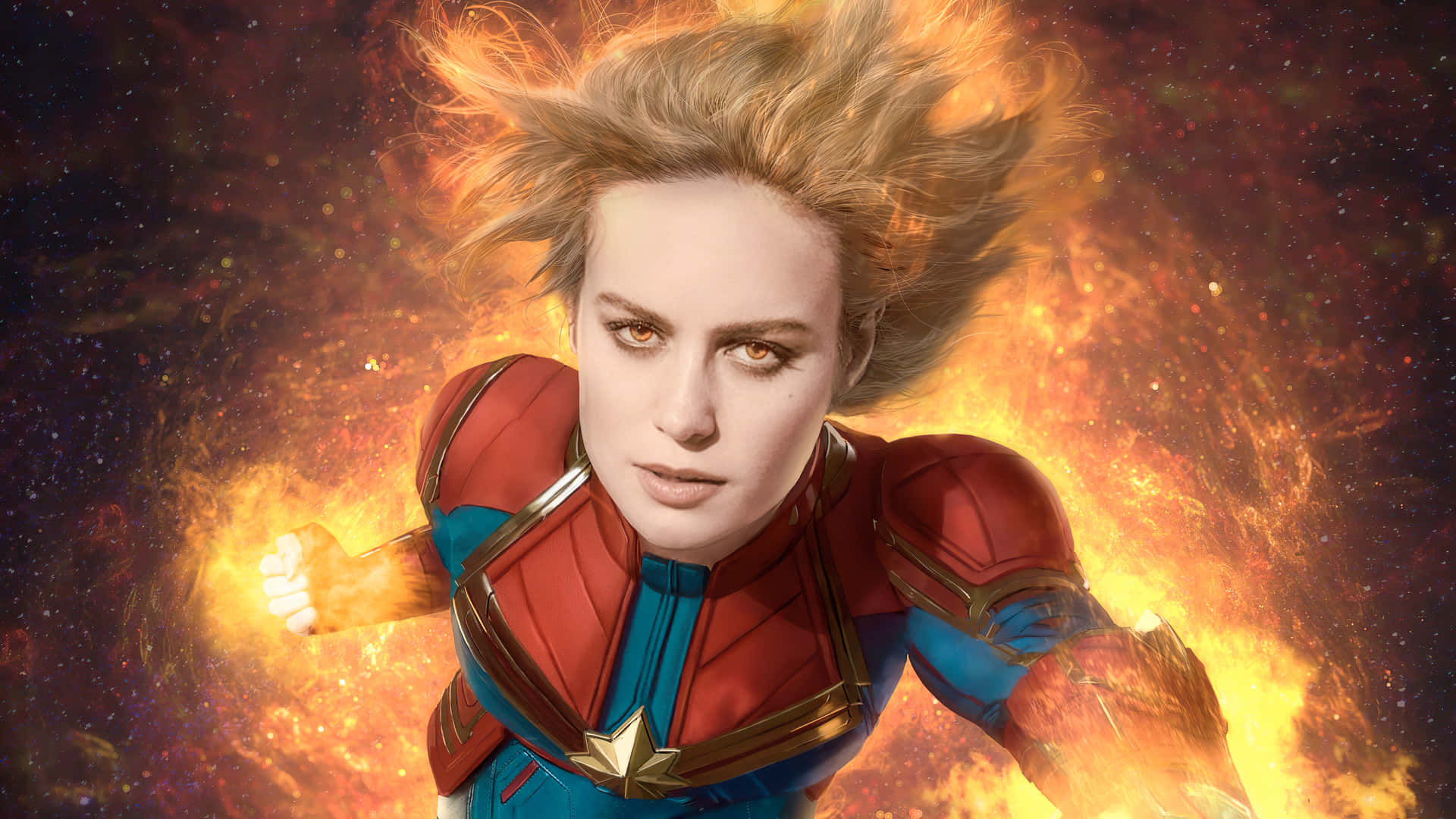 The Strong And Unstoppable Captain Marvel Background