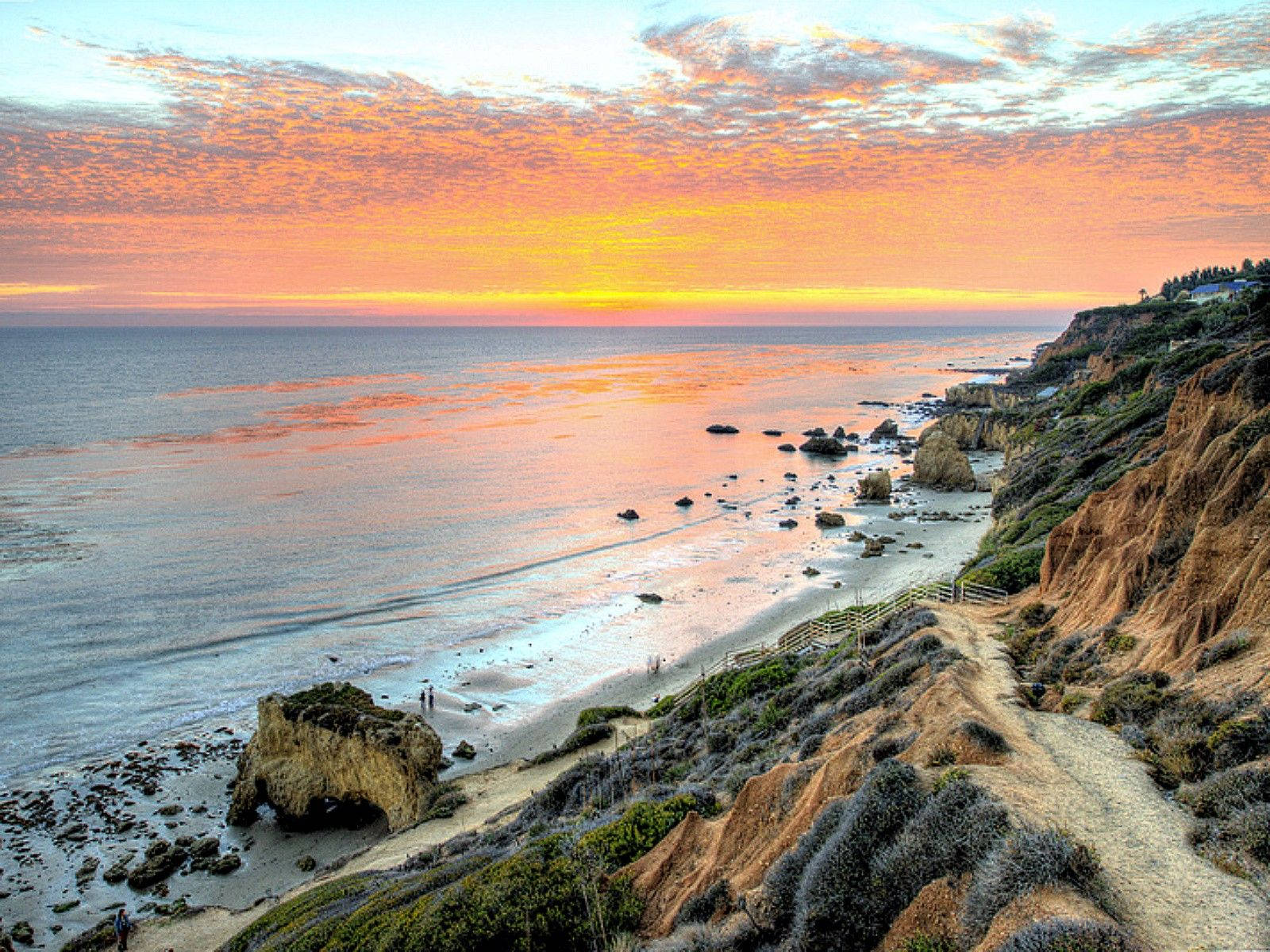 The Stunning Beach View At Malibu, California Background