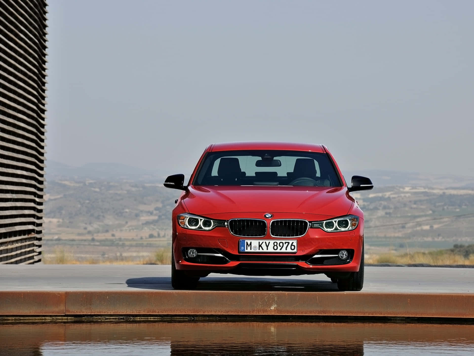 The Stylish Bmw 328 Driving In The Streets Of The City. Background