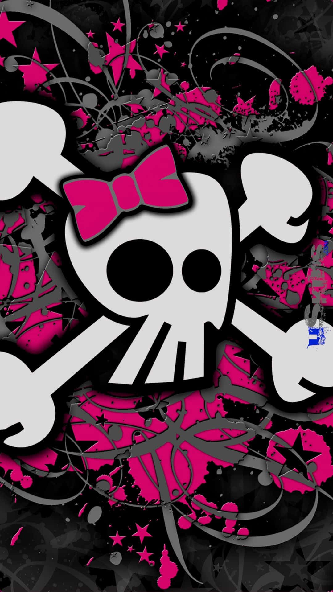 The Stylish Fusion Of Soft Femininity And Edgy Attitude With This Girly Skull. Background